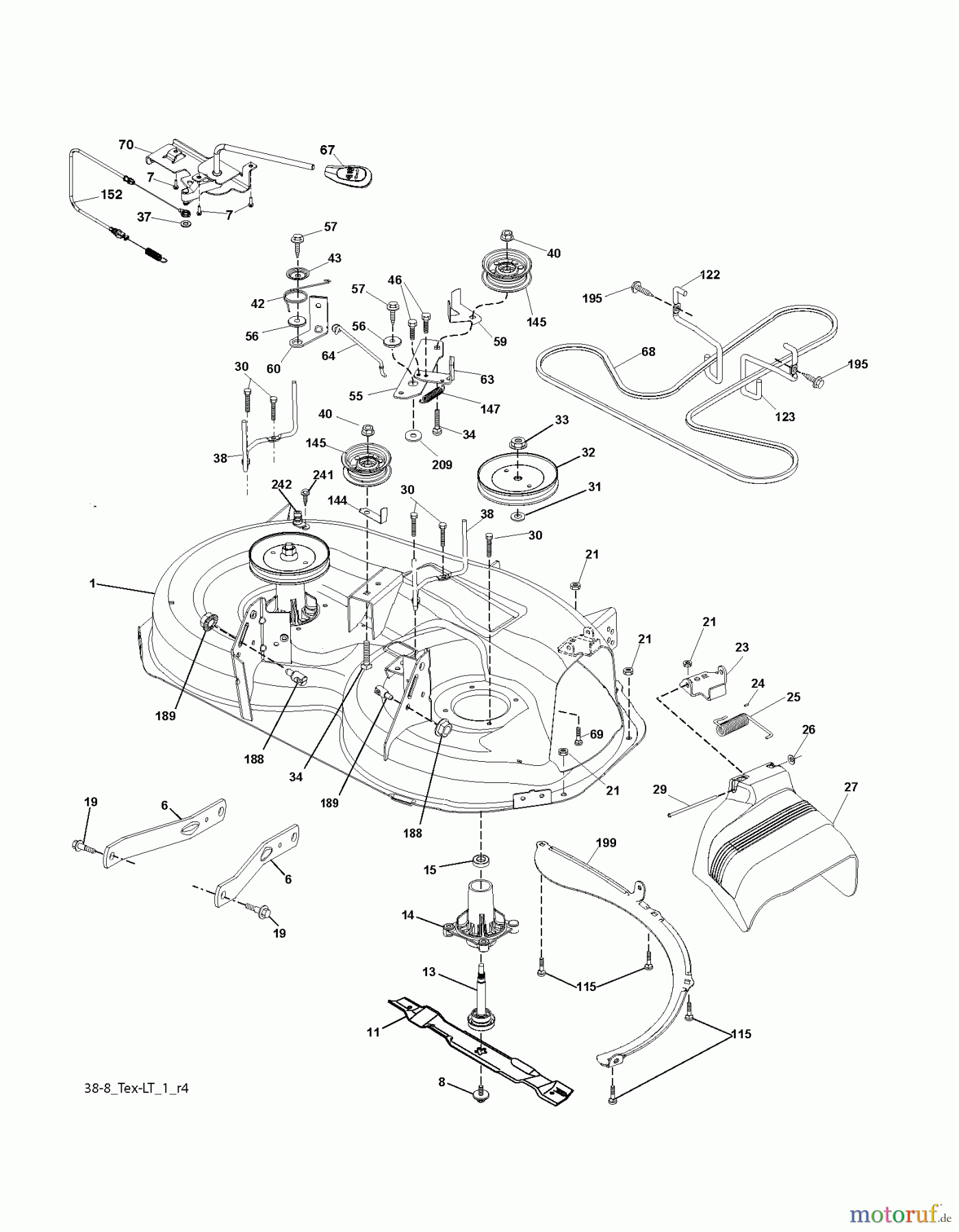  Husqvarna Rasen und Garten Traktoren LT 19538 (96041017003) - Husqvarna Lawn Tractor (2011-05 & After) MOWER DECK / CUTTING DECK