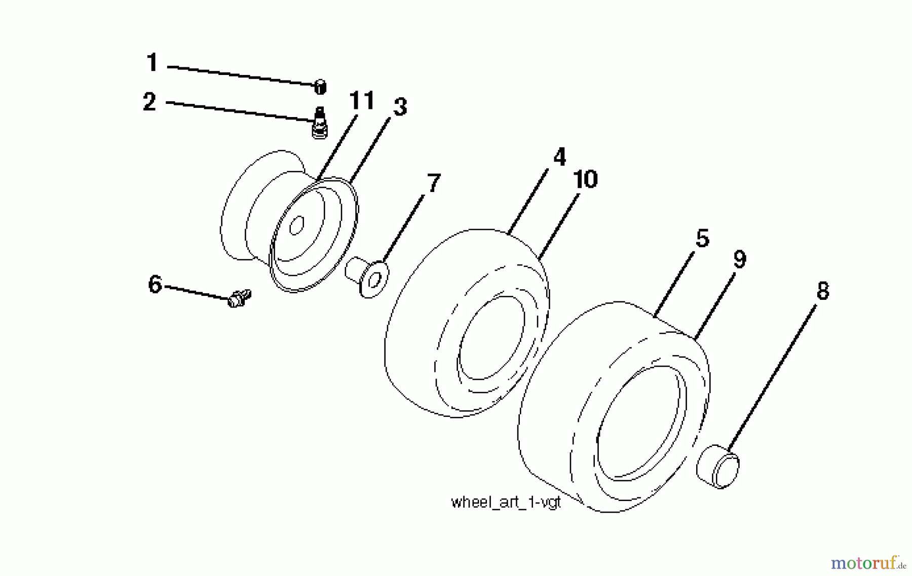  Jonsered Rasen  und Garten Traktoren LT2223 A2 (96041014402) - Jonsered Lawn & Garden Tractor (2011-02) WHEELS TIRES