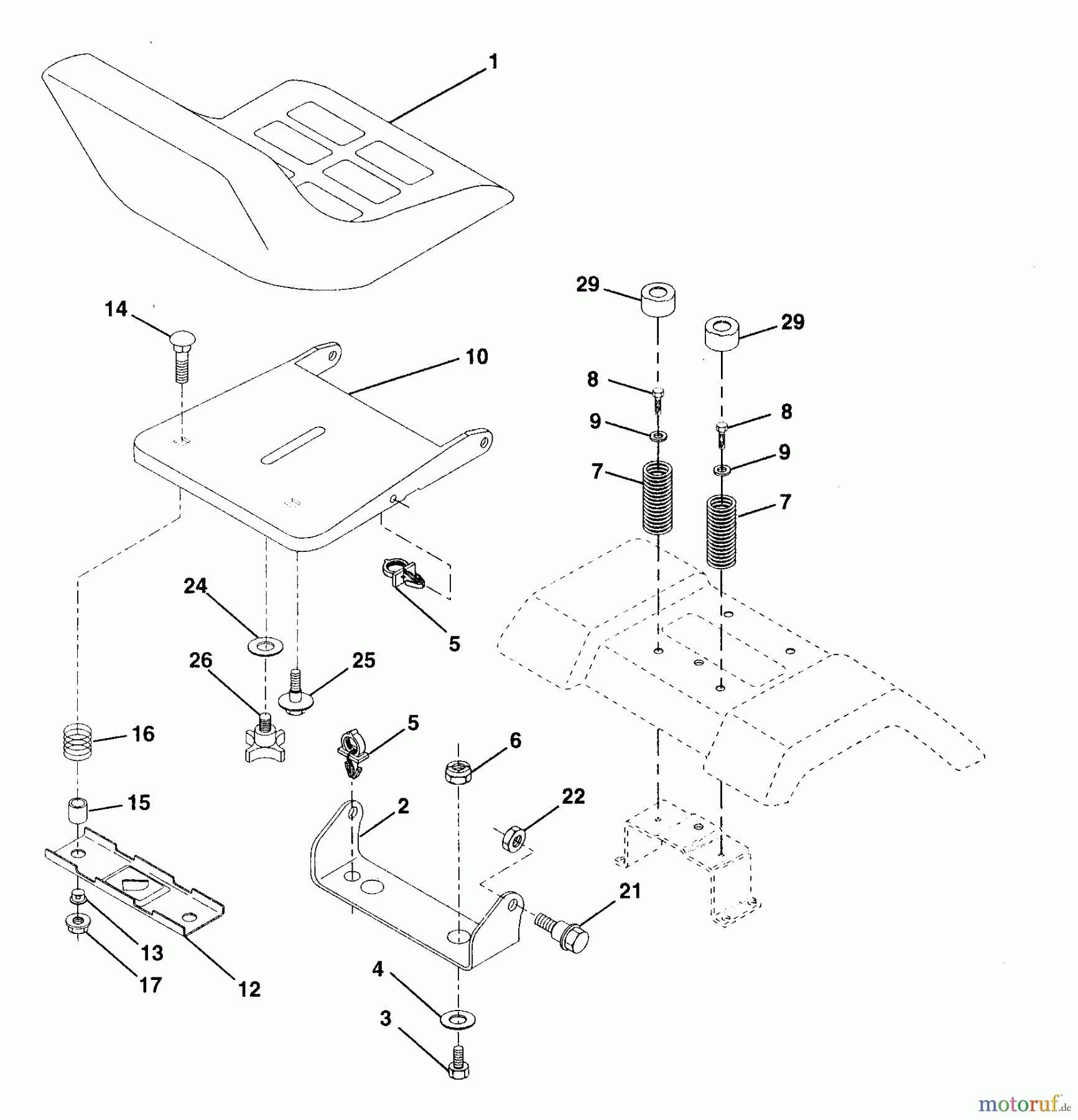  Husqvarna Rasen und Garten Traktoren LTH 125 (954000782) (HC125H42A) - Husqvarna Lawn Tractor (1994-01 & After) Seat