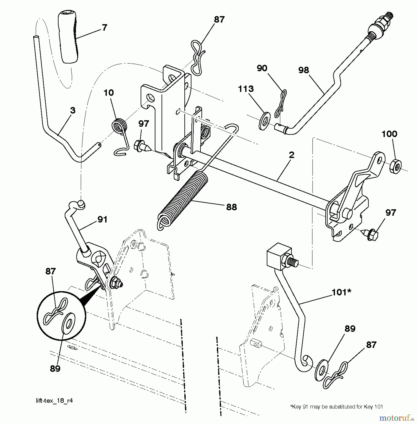  Husqvarna Rasen und Garten Traktoren LTH 126 (96041020502) - Husqvarna Lawn Tractor (2012-06 & After) MOWER LIFT / DECK LIFT