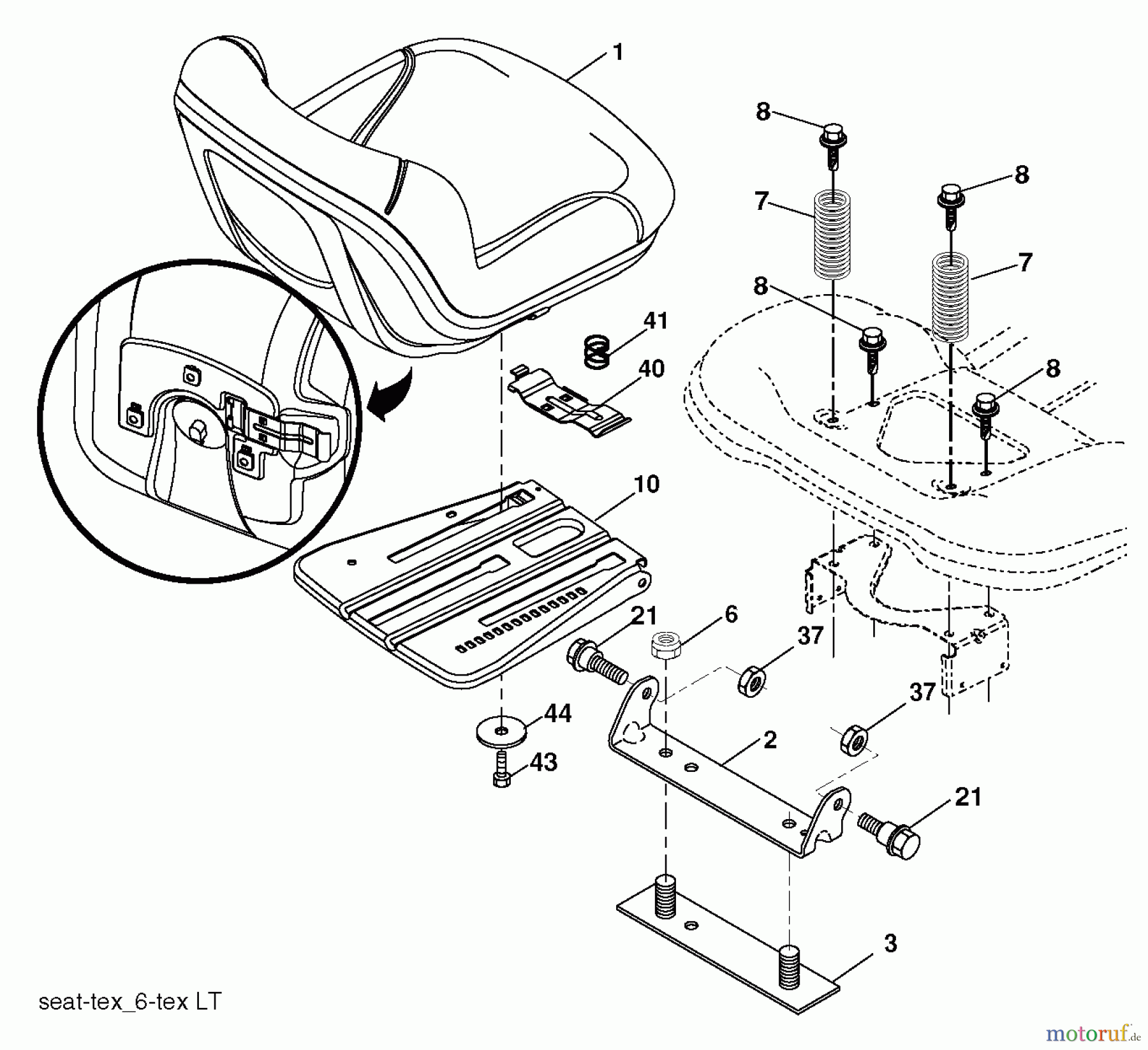  Husqvarna Rasen und Garten Traktoren LTH 126 (96041020501) - Husqvarna Lawn Tractor (2011-07 & After) SEAT