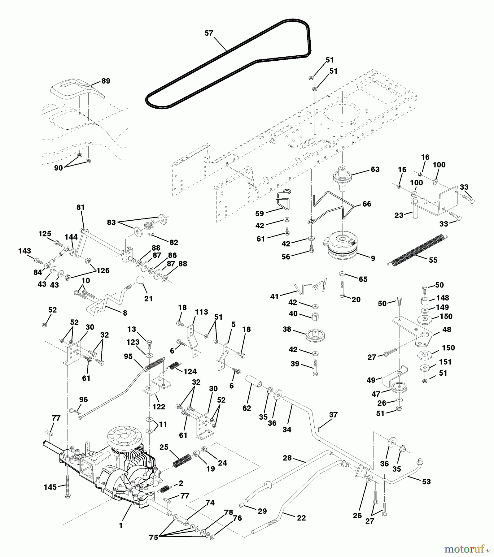  Husqvarna Rasen und Garten Traktoren LTH 130 (954140005D) - Husqvarna Lawn Tractor (1998-02 & After) Drive