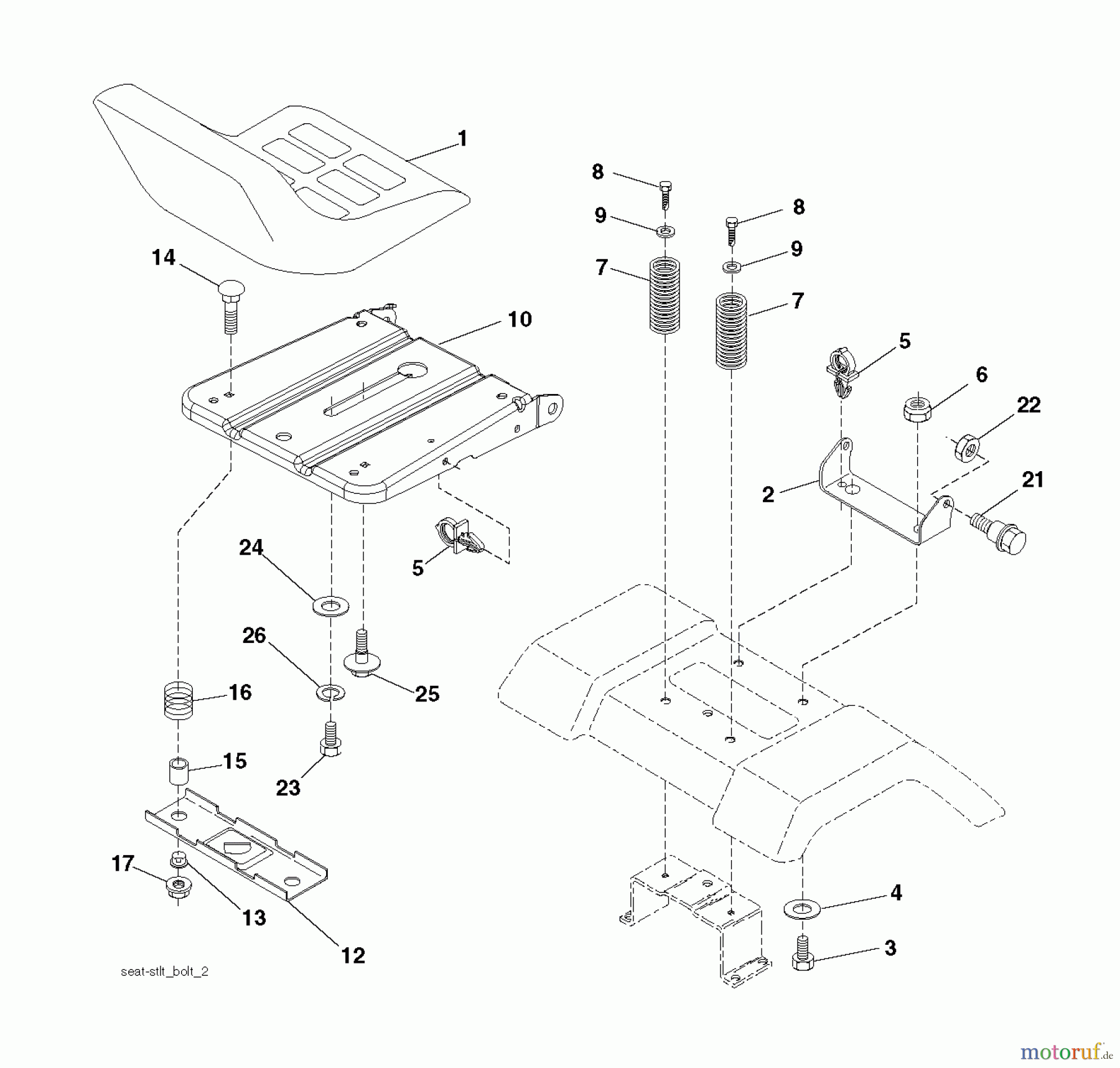  Husqvarna Rasen und Garten Traktoren LTH 141 (96011030102) - Husqvarna Lawn Tractor (2013-08) SEAT