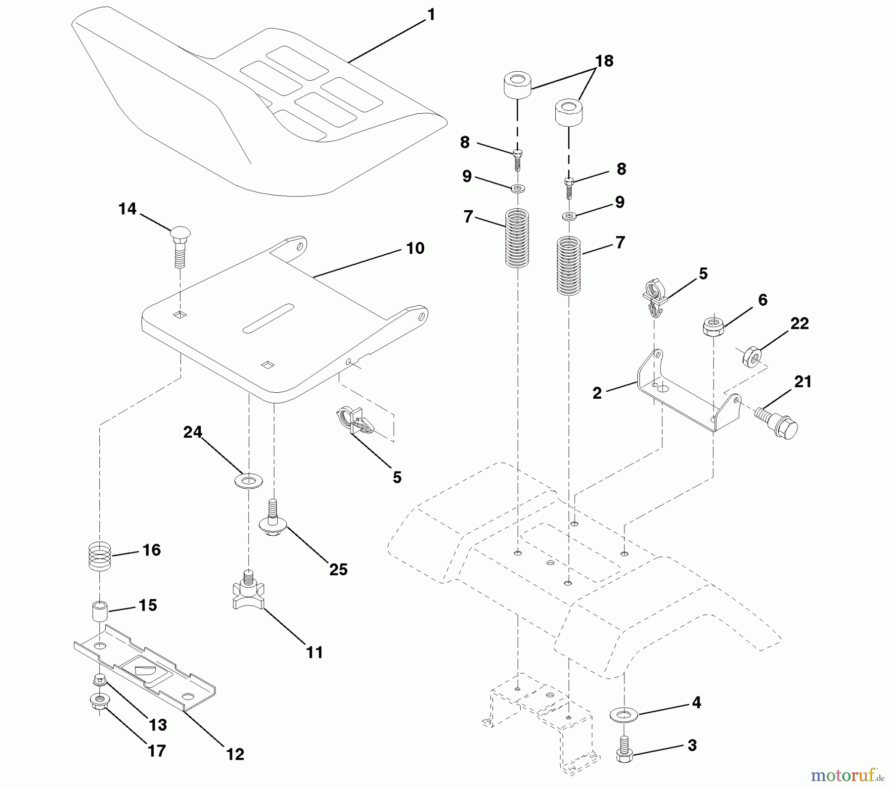  Husqvarna Rasen und Garten Traktoren LTH 145 (954140006D) - Husqvarna Lawn Tractor (1998-07 & After) Seat Assembly