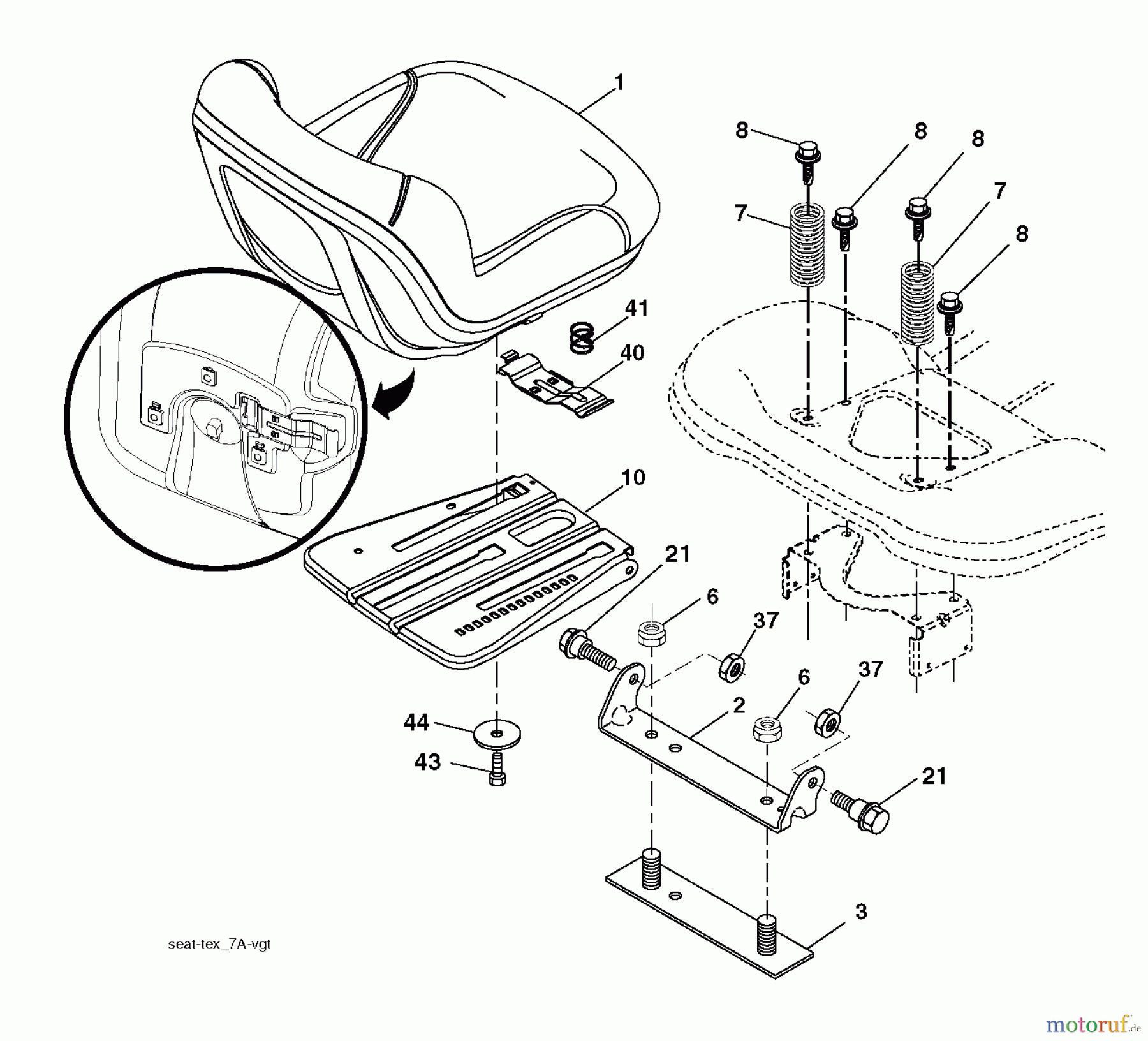  Husqvarna Rasen und Garten Traktoren LTH 152 (96041003007) - Husqvarna Lawn Tractor (2010-11 & After) SEAT