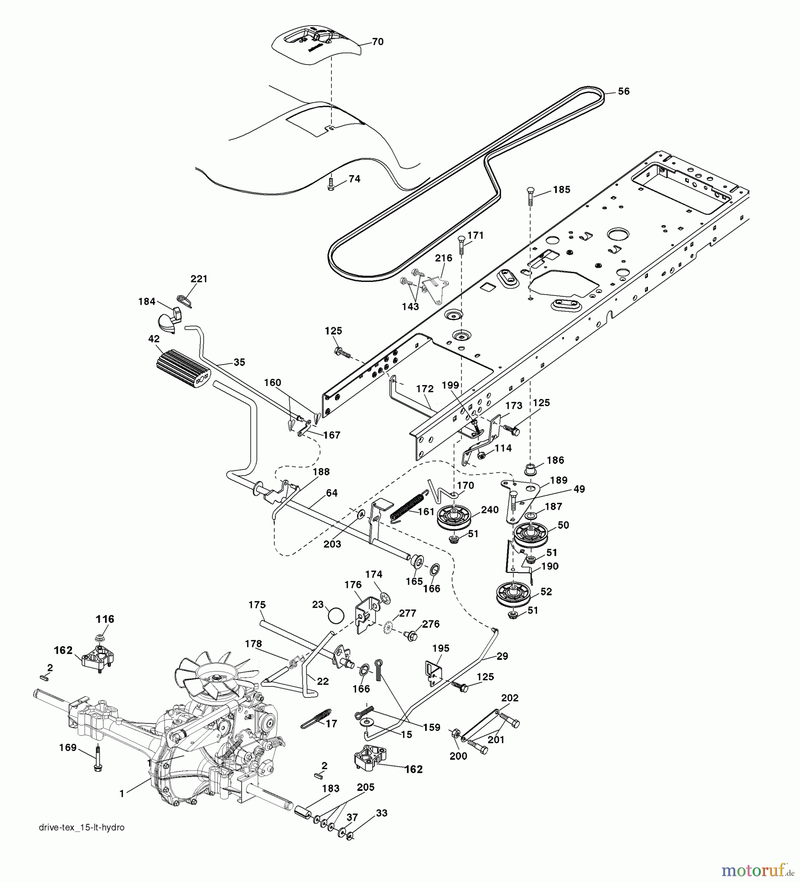  Husqvarna Rasen und Garten Traktoren LTH 1538 (96043003800) - Husqvarna Lawn Tractor (2006-12 & After) Drive