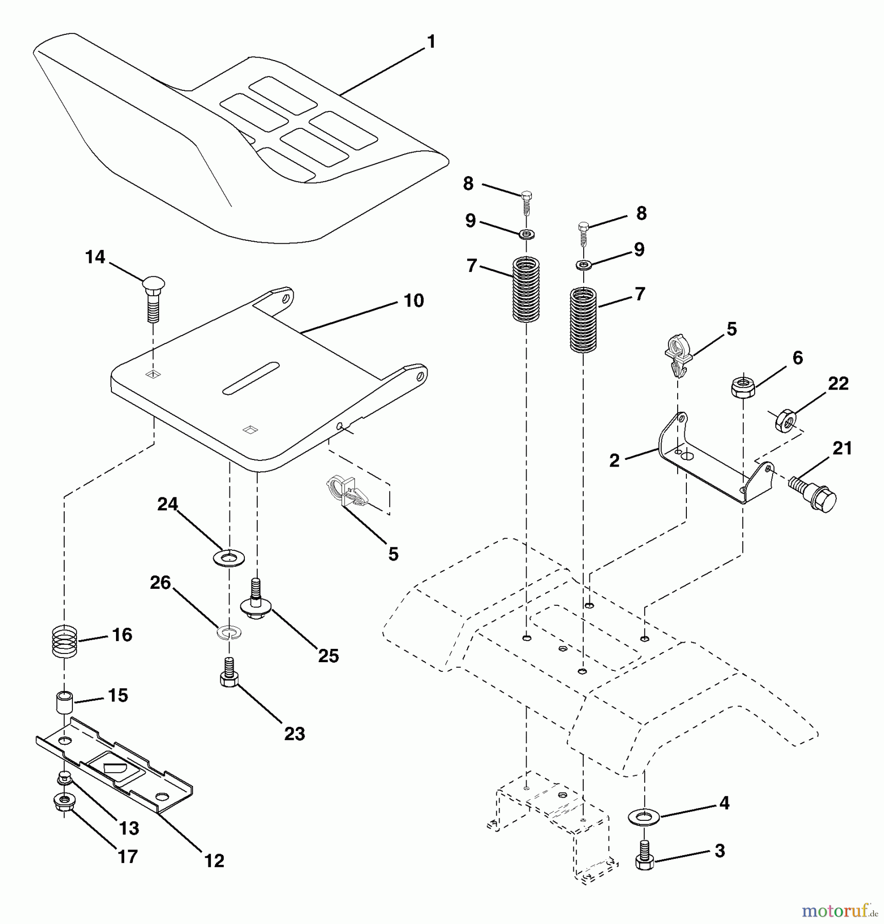  Husqvarna Rasen und Garten Traktoren LTH 1742B (954570376) - Husqvarna Lawn Tractor (2002-12 & After) Seat Assembly