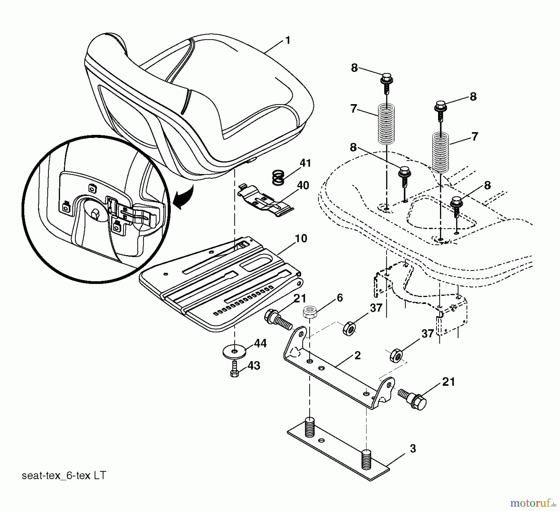  Husqvarna Rasen und Garten Traktoren LTH 2038 (96043014500) - Husqvarna Lawn Tractor (2012-08 & After) SEAT