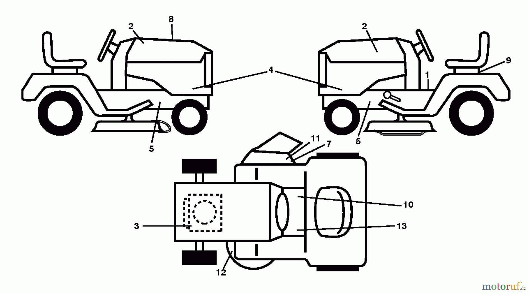  Husqvarna Rasen und Garten Traktoren LTH 2038R (96041028301) - Husqvarna Lawn Tractor (2013-05) DECALS