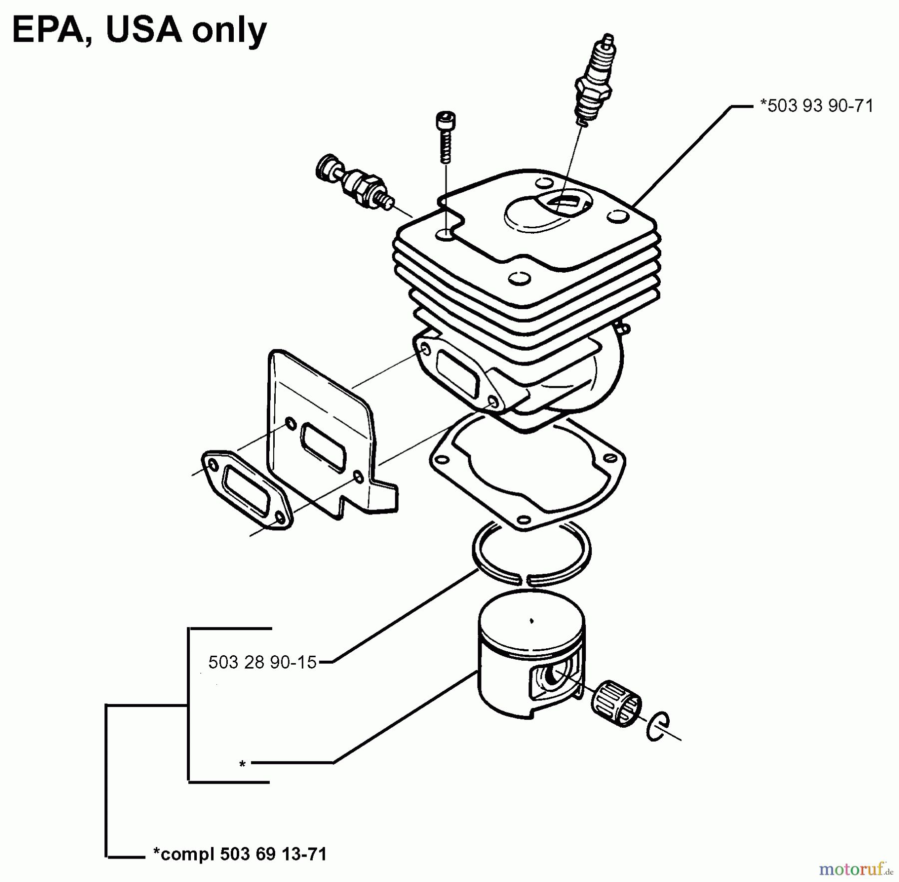  Jonsered Motorsägen 2065 - Jonsered Chainsaw (1998-04) CYLINDER PISTON