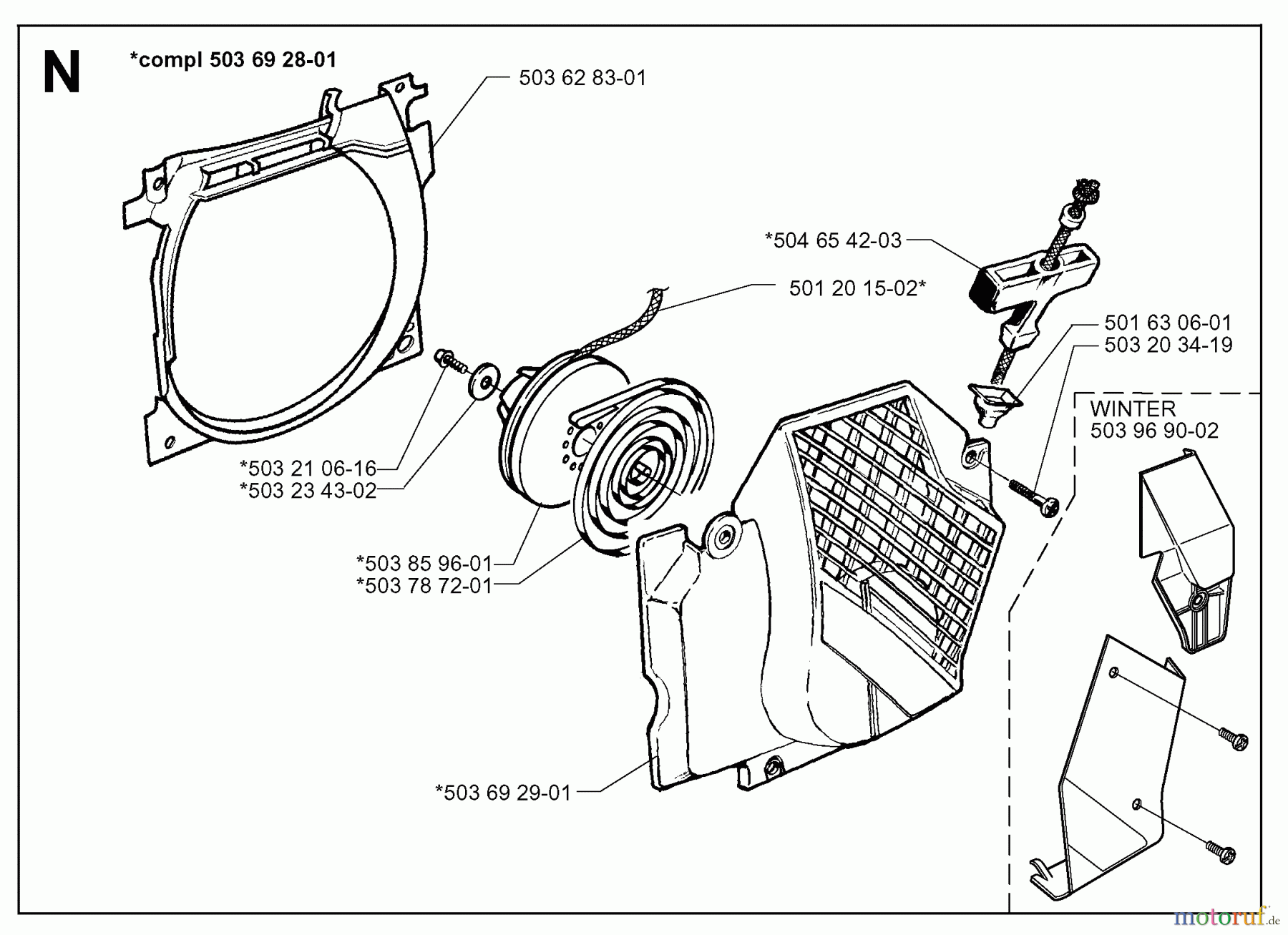  Jonsered Motorsägen 2071 - Jonsered Chainsaw (1997-11) STARTER