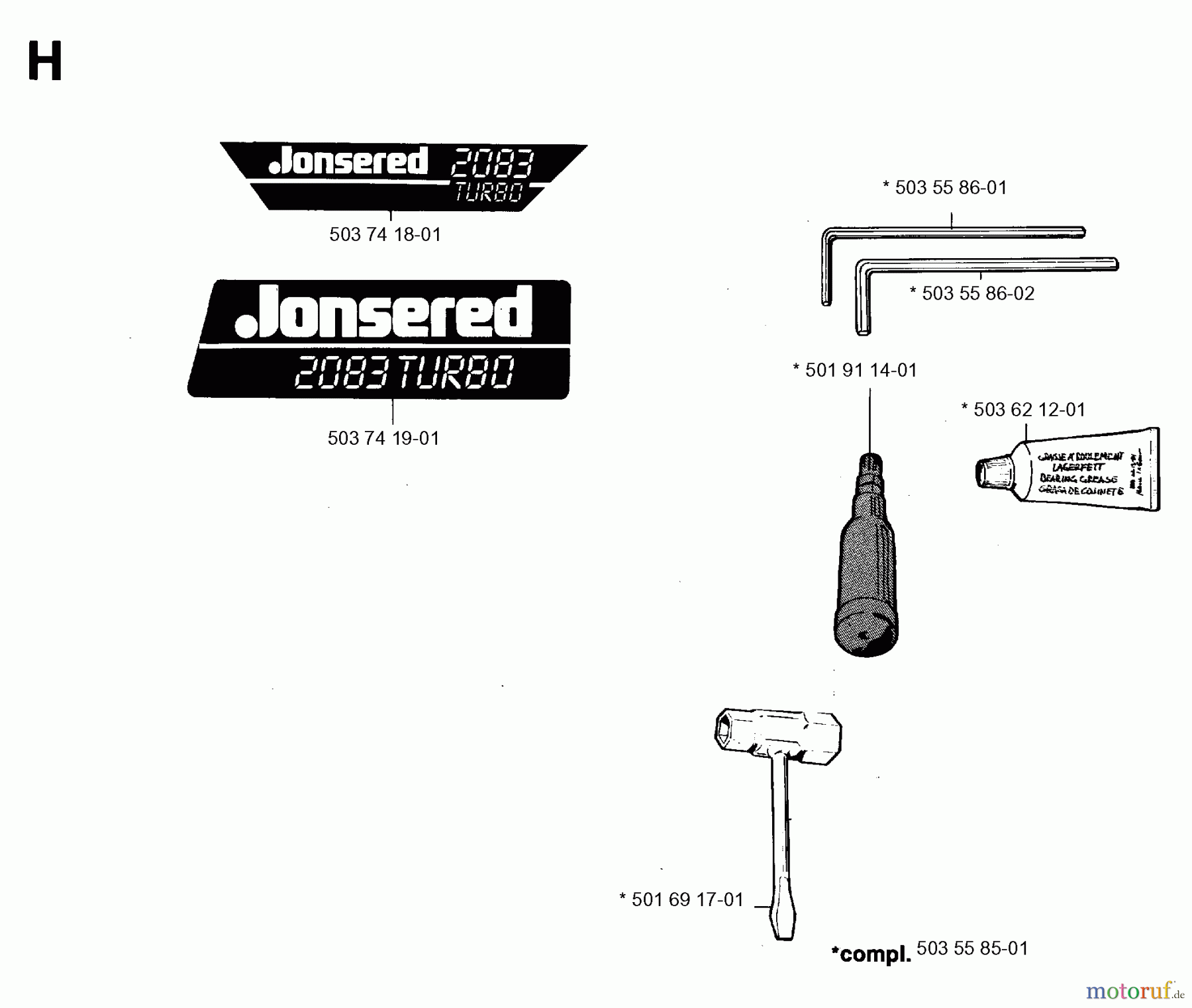  Jonsered Motorsägen 2083 - Jonsered Chainsaw (1996-08) ACCESSORIES #2