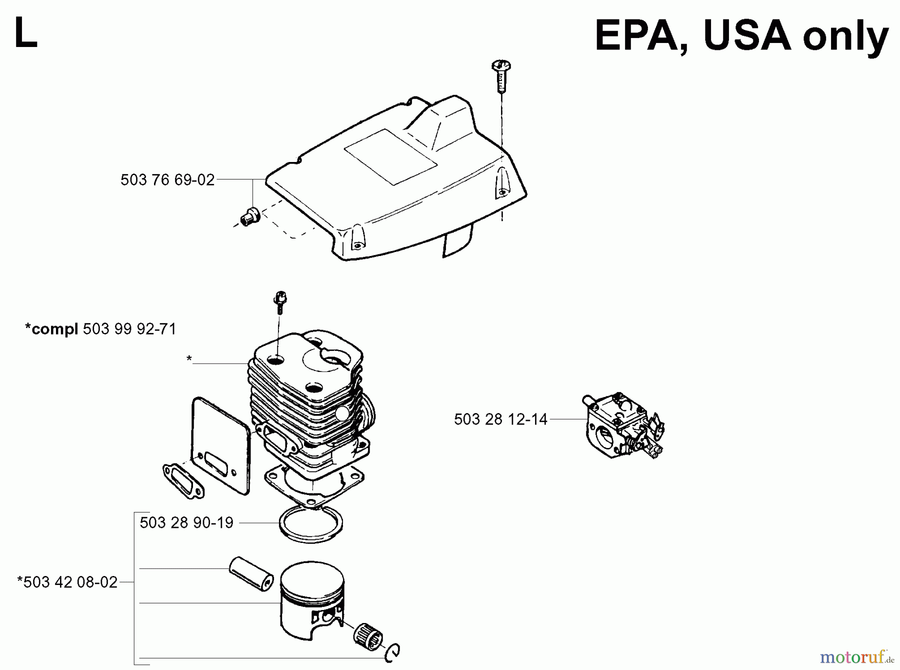  Jonsered Motorsägen 2083 II EPA - Jonsered Chainsaw (2001-10) CYLINDER PISTON #1