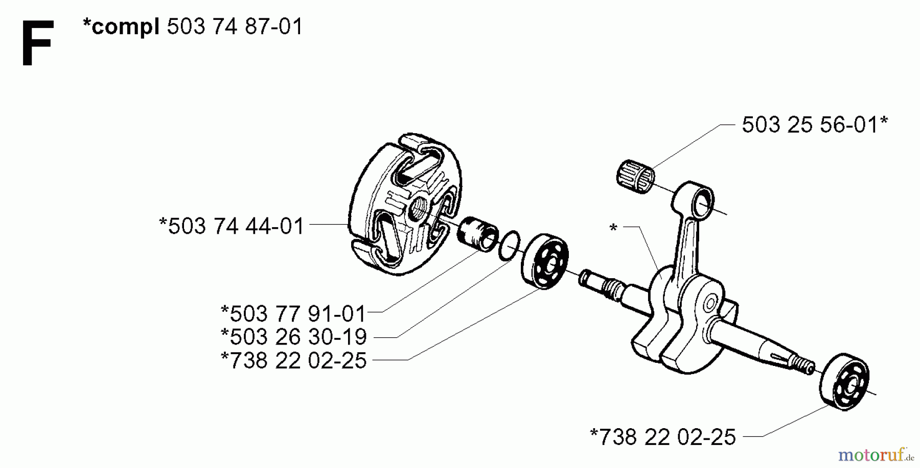  Jonsered Motorsägen 2171 EPA - Jonsered Chainsaw (2001-10) CRANKSHAFT