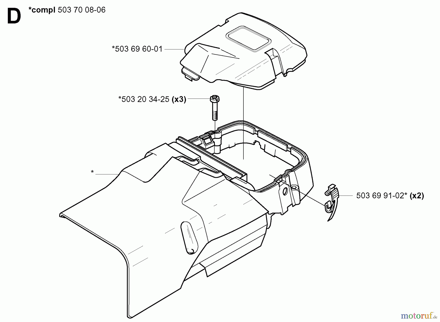  Jonsered Motorsägen 2163 EPA - Jonsered Chainsaw (2001-10) CYLINDER COVER