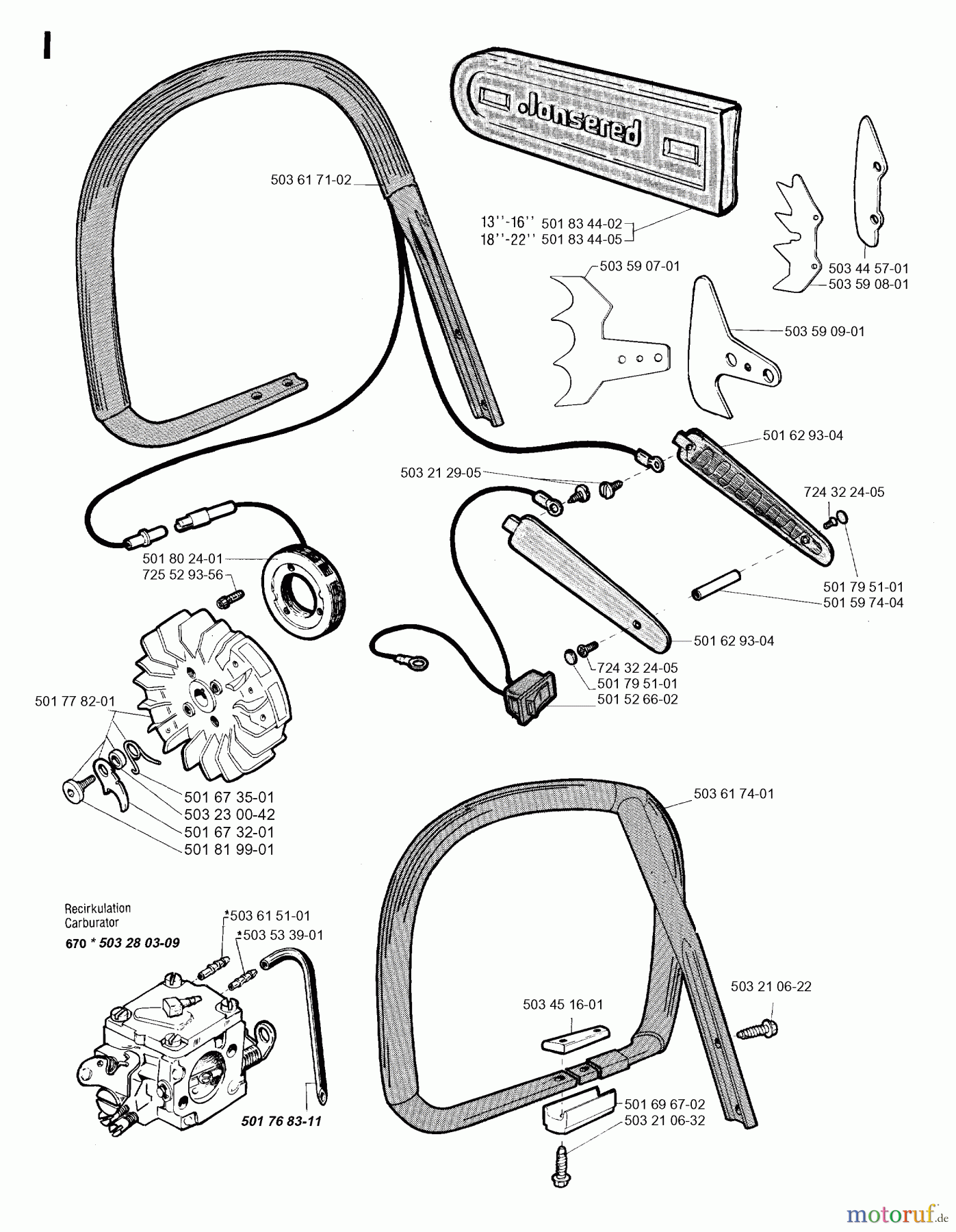  Jonsered Motorsägen 625 - Jonsered Chainsaw (1993-06) ACCESSORIES #2