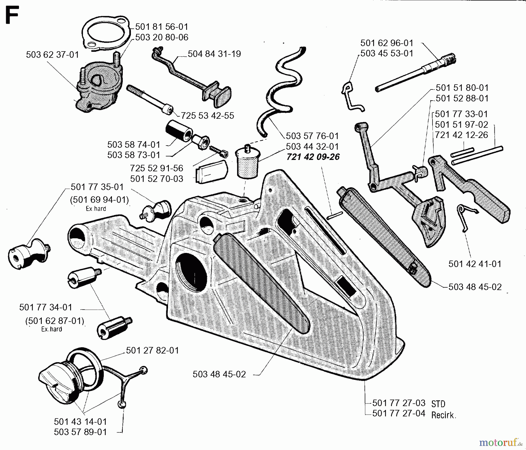  Jonsered Motorsägen 670 CHAMP - Jonsered Chainsaw (1994-08) FUEL TANK