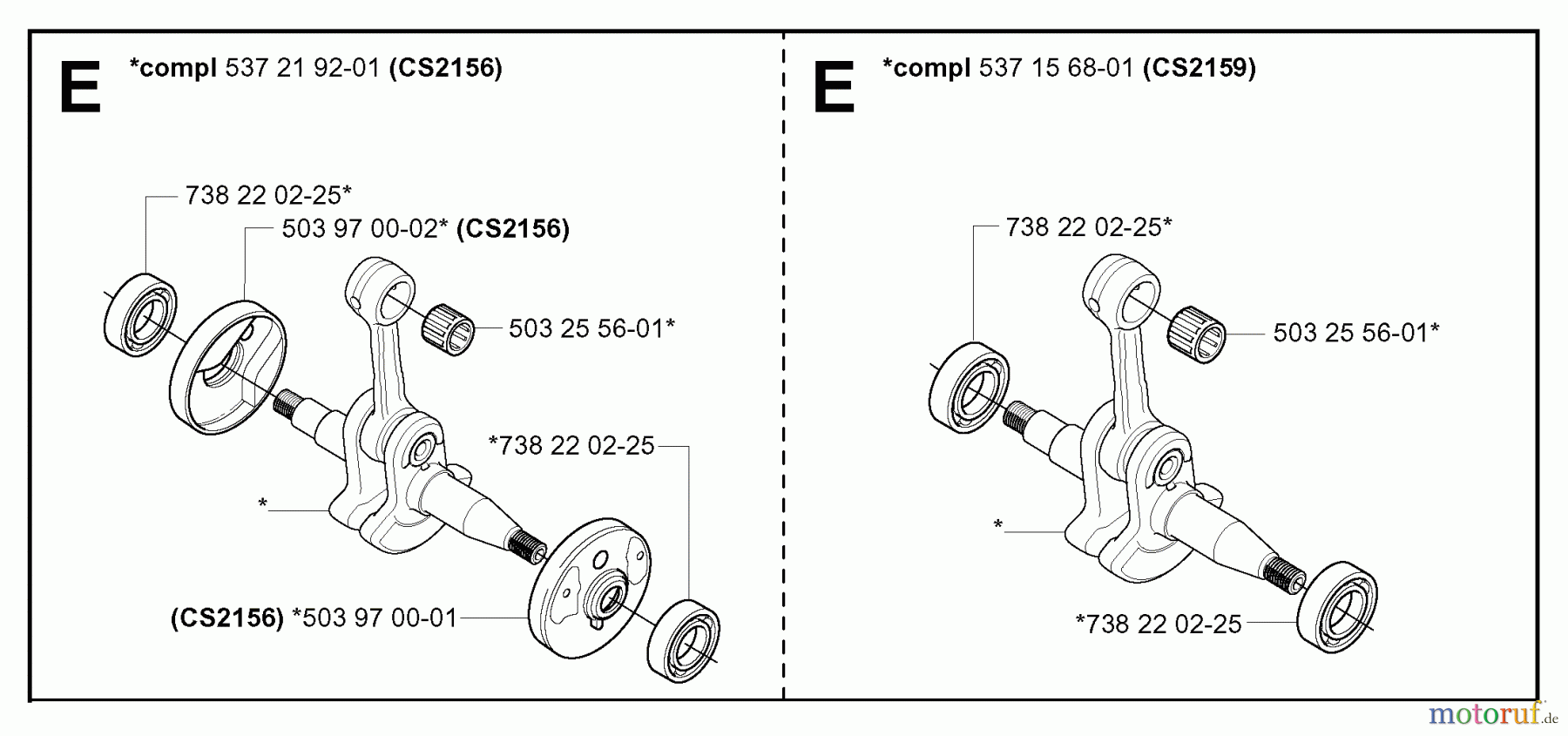  Jonsered Motorsägen CS2159 EPA - Jonsered Chainsaw (2005-02) CRANKSHAFT #2