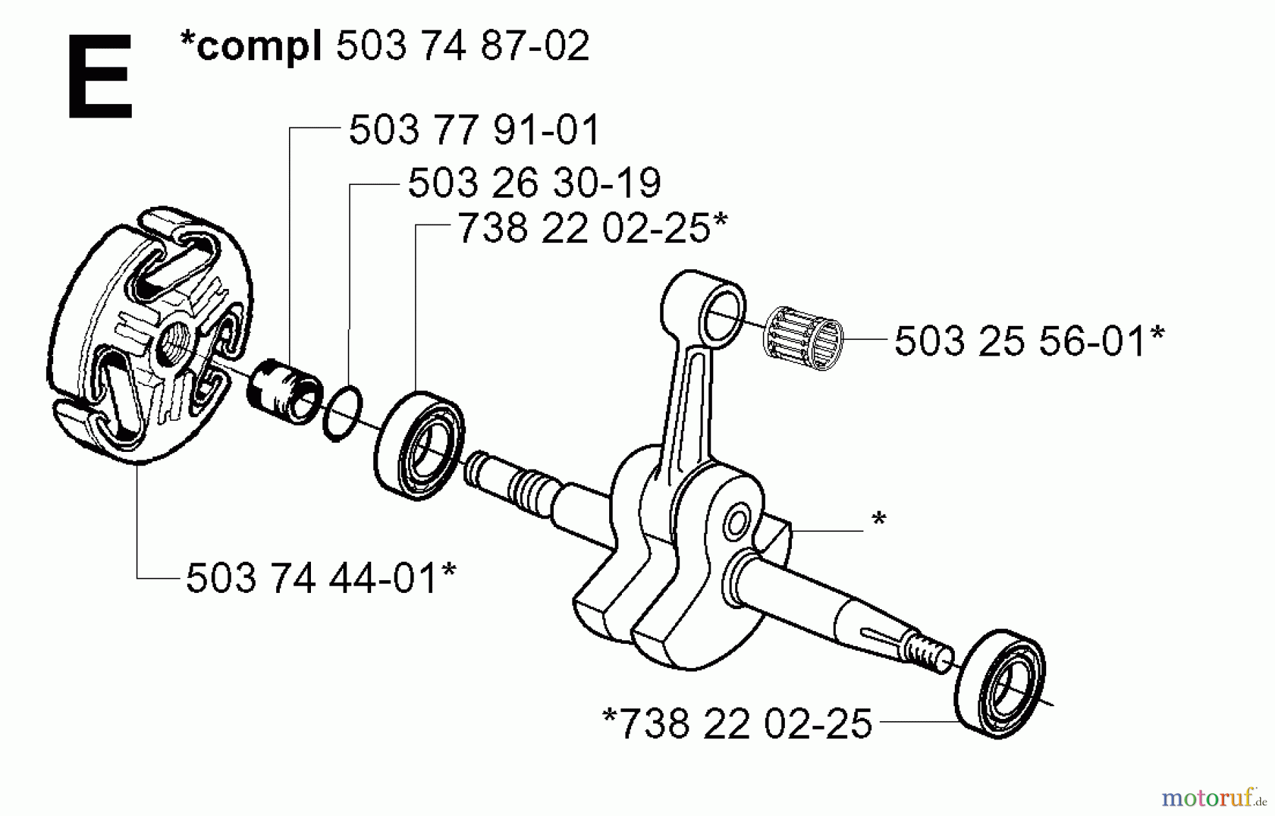  Jonsered Motorsägen CS2165 - Jonsered Chainsaw (2003-06) CRANKSHAFT