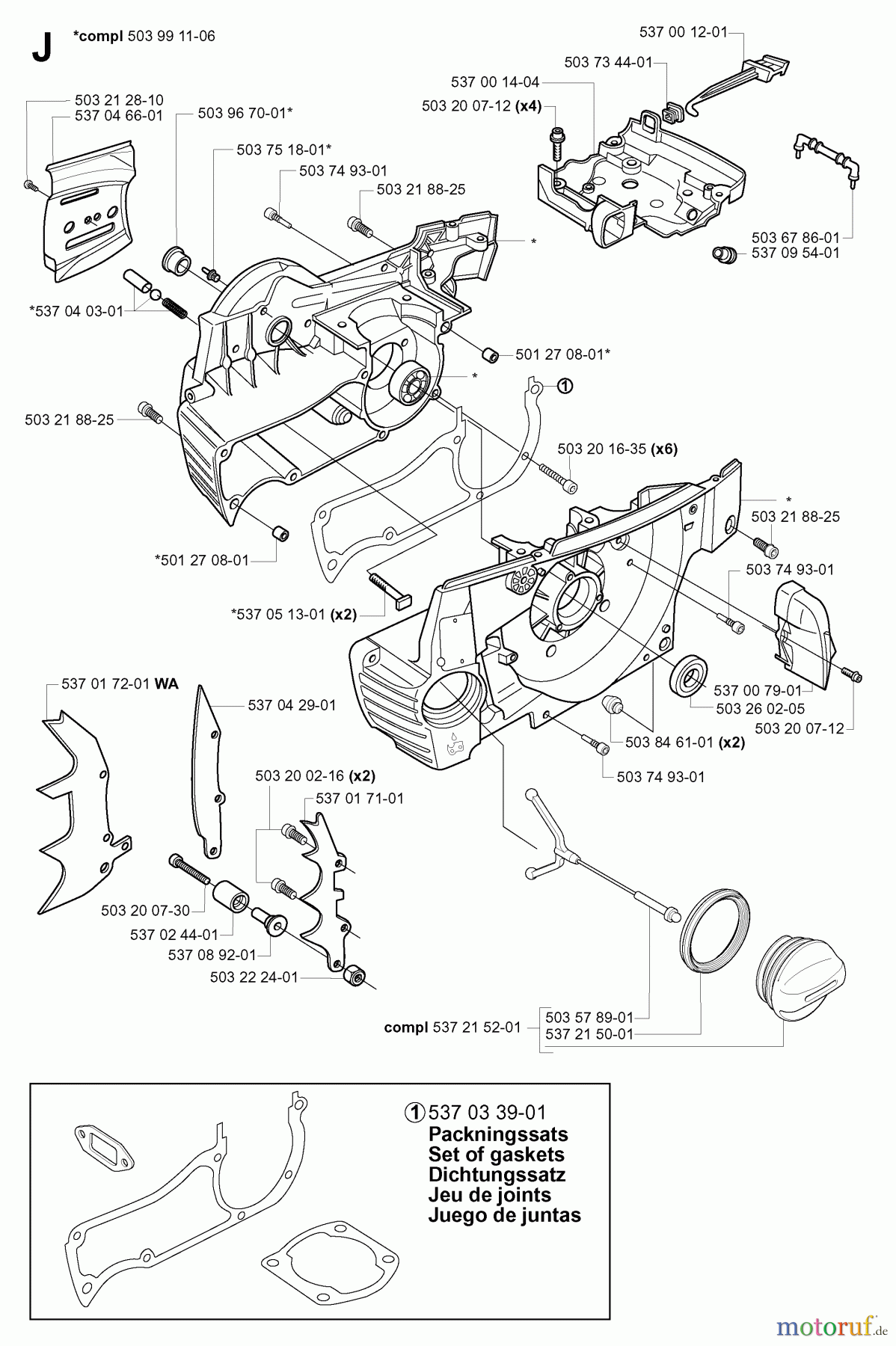  Jonsered Motorsägen CS2186 EPA - Jonsered Chainsaw (2005-03) CRANKCASE