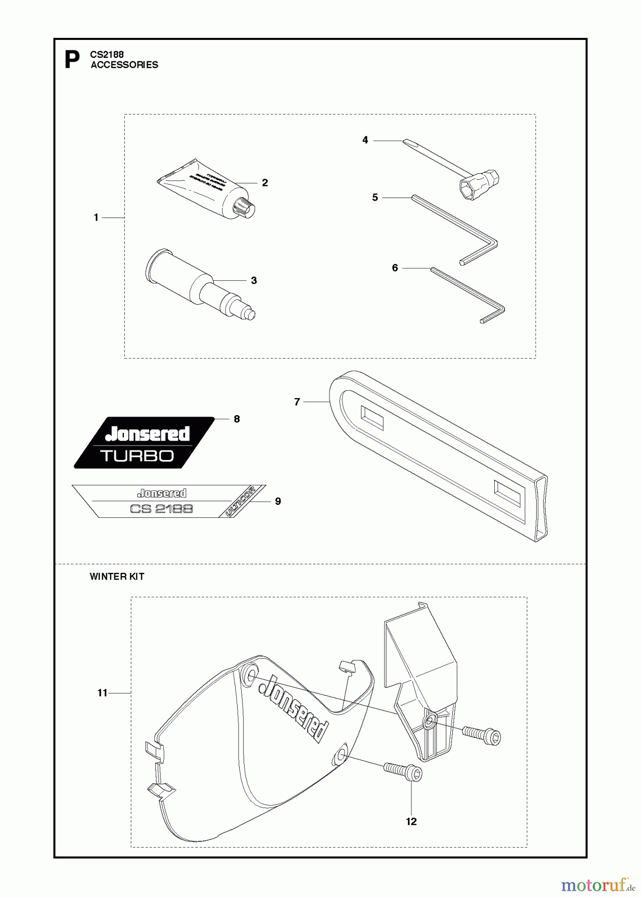  Jonsered Motorsägen CS2188 - Jonsered Chainsaw (2010-06) ACCESSORIES