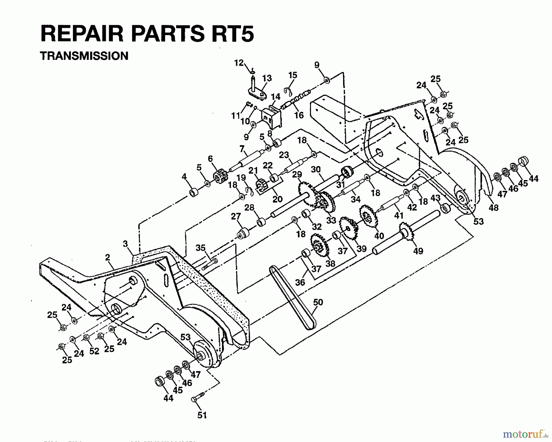  Jonsered Motorhacken / Kultivierer RT5 (954003451) - Jonsered Rear-Tine Tiller (1996-01) TRANSMISSION #1