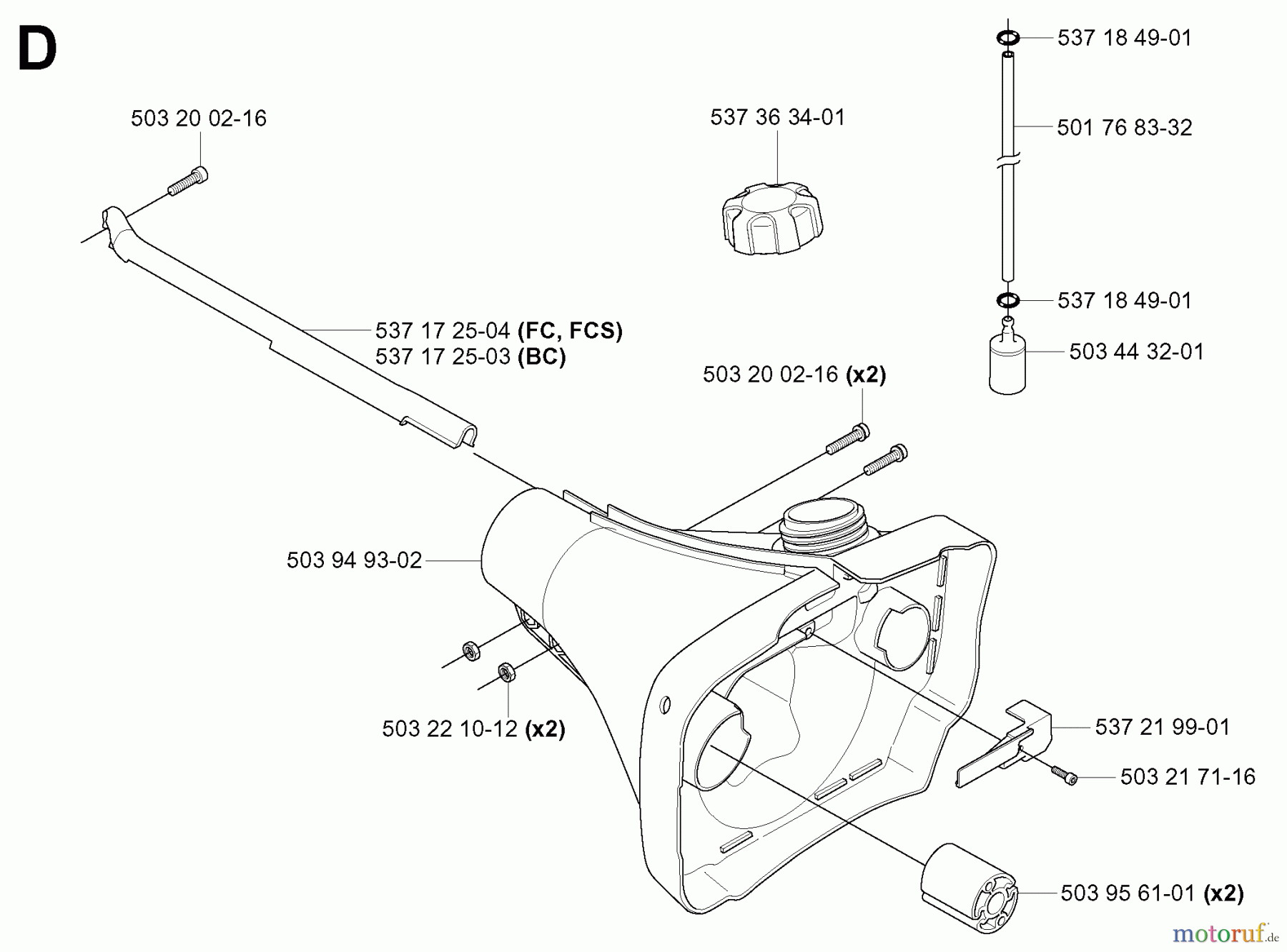  Jonsered Motorsensen, Trimmer FC2145S - Jonsered String/Brush Trimmer (2004-08) FUEL TANK