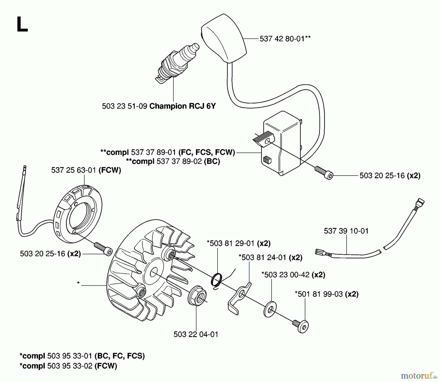  Jonsered Motorsensen, Trimmer FC2145S - Jonsered String/Brush Trimmer (2006-01) IGNITION SYSTEM