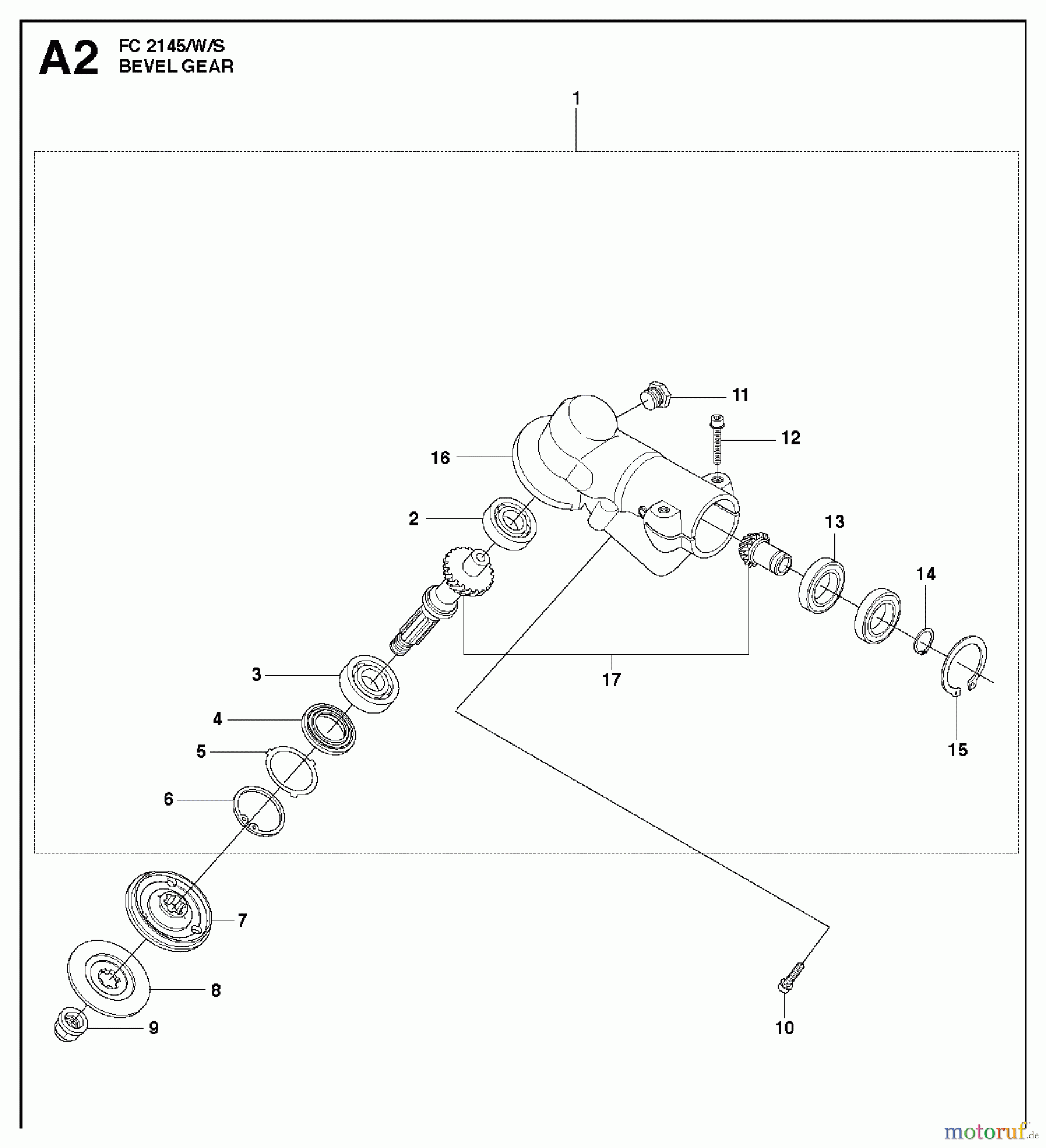  Jonsered Motorsensen, Trimmer BC2145 - Jonsered Brushcutter (2010-09) BEVEL GEAR #1