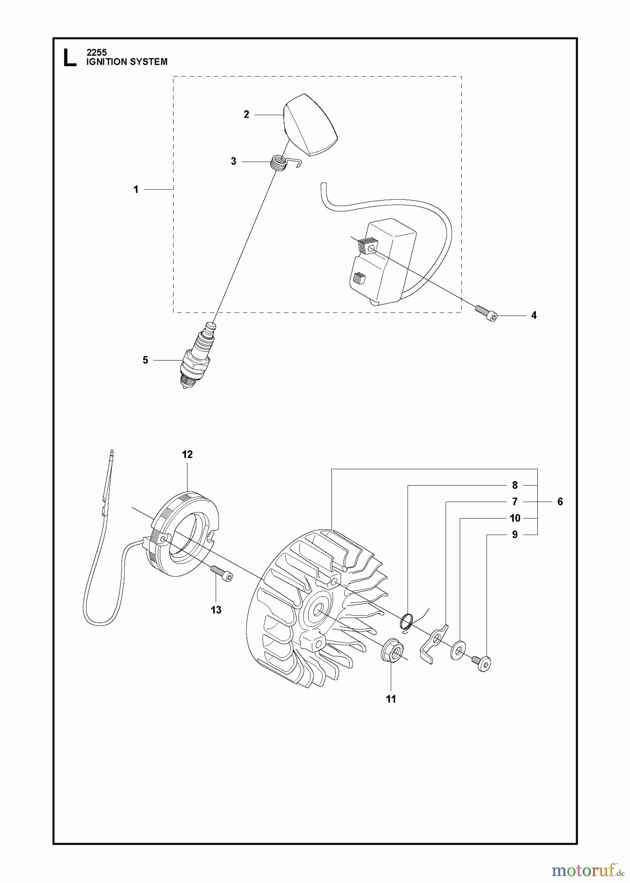  Jonsered Motorsensen, Trimmer MC2255 - Jonsered String/Brush Trimmer (2011-01) IGNITION SYSTEM