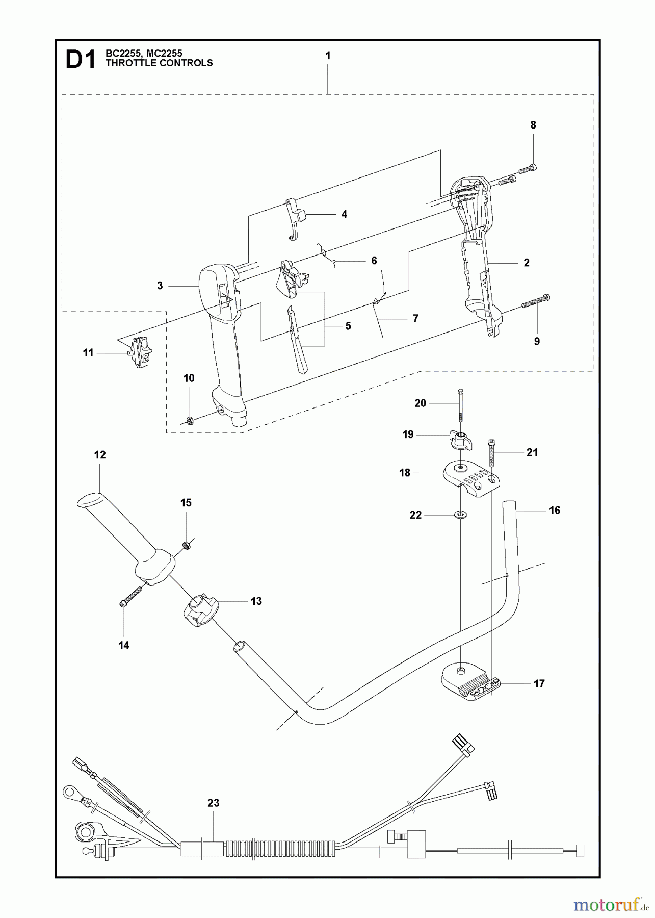  Jonsered Motorsensen, Trimmer MC2255 - Jonsered String/Brush Trimmer (2011-01) THROTTLE CONTROLS