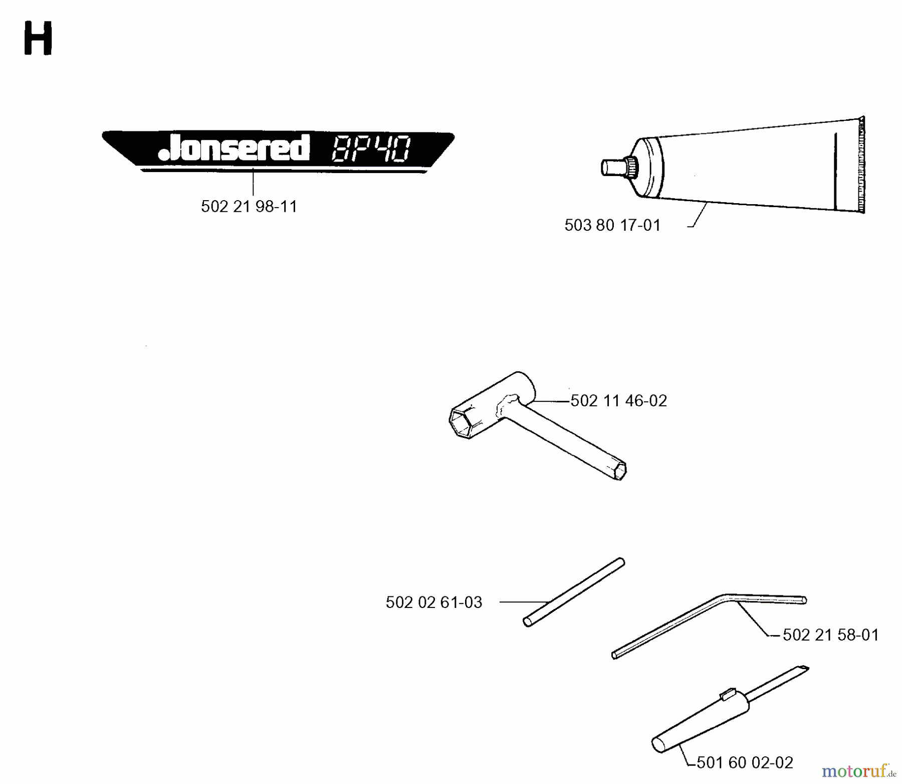  Jonsered Motorsensen, Trimmer BP40 - Jonsered String/Brush Trimmer (1995-02) ACCESSORIES #2