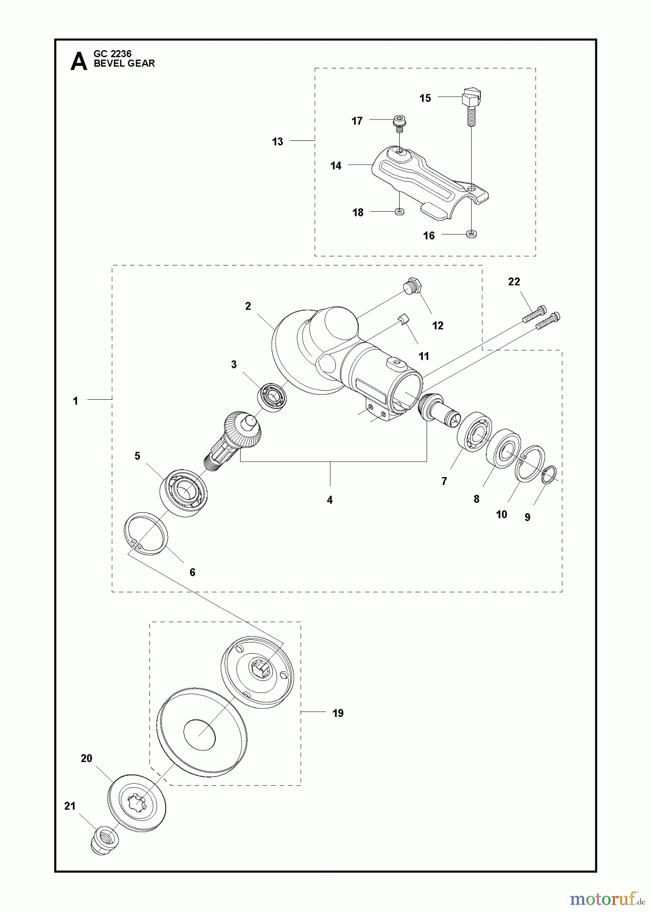  Jonsered Motorsensen, Trimmer GC2236 - Jonsered String/Brush Trimmer (2011-02) BEVEL GEAR