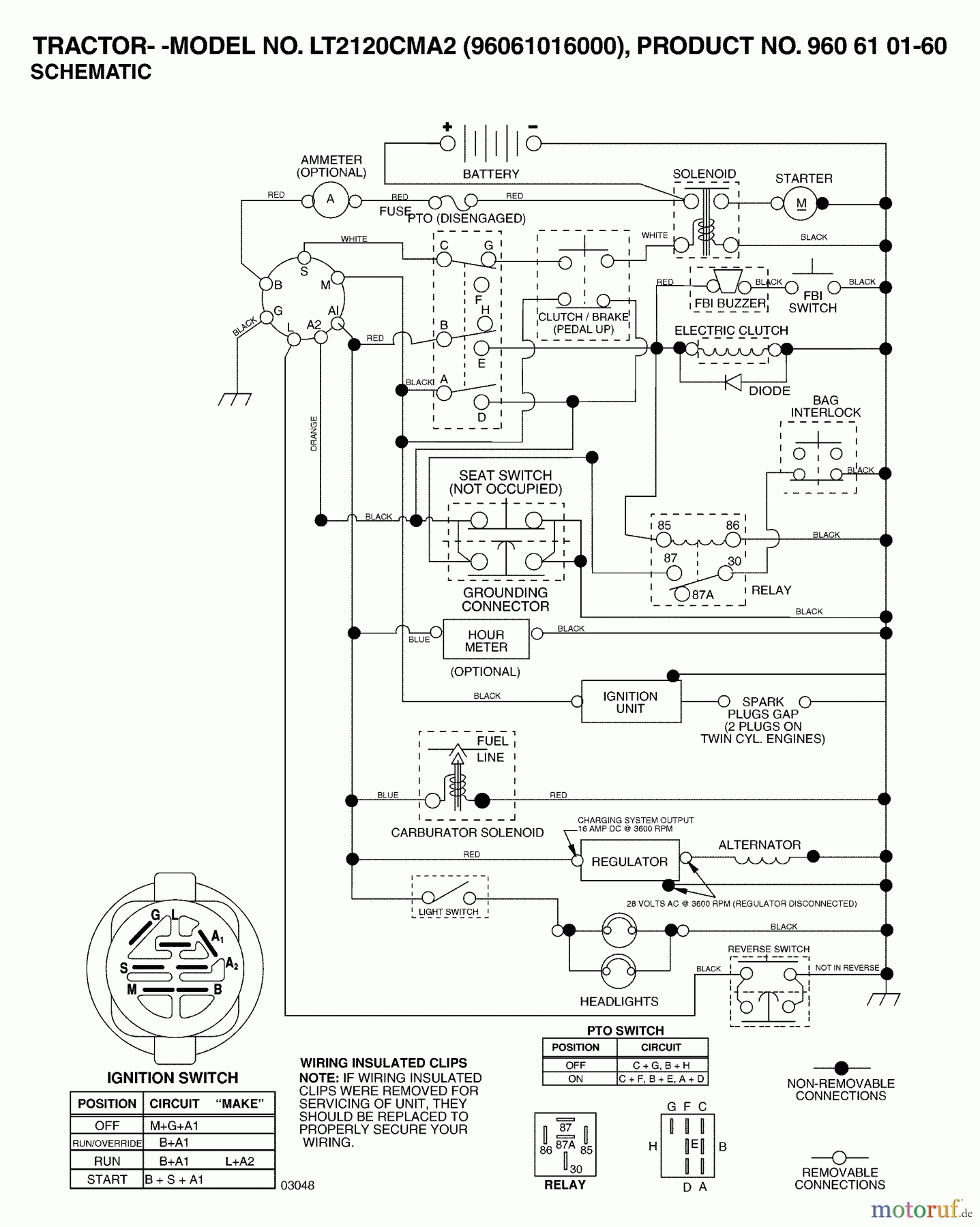  Jonsered Rasen  und Garten Traktoren LT2120 CMA2 (96061016000) - Jonsered Lawn & Garden Tractor (2006-03) SCHEMATIC