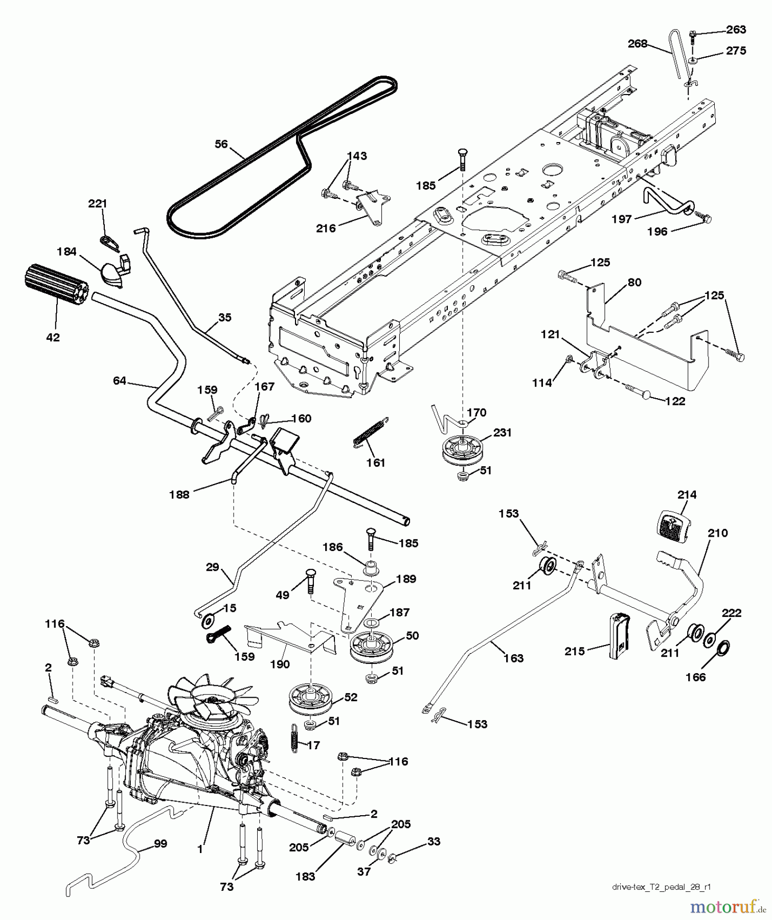  Jonsered Rasen  und Garten Traktoren LT2213 CA (96051001003) - Jonsered Lawn & Garden Tractor (2012-08) DRIVE