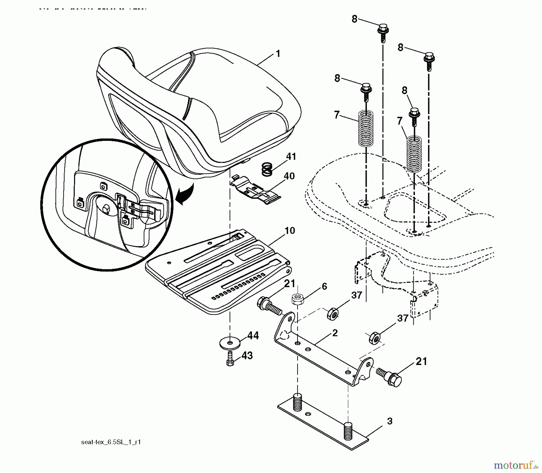  Jonsered Rasen  und Garten Traktoren LT2216 (96041005602) - Jonsered Lawn & Garden Tractor (2009-02) SEAT