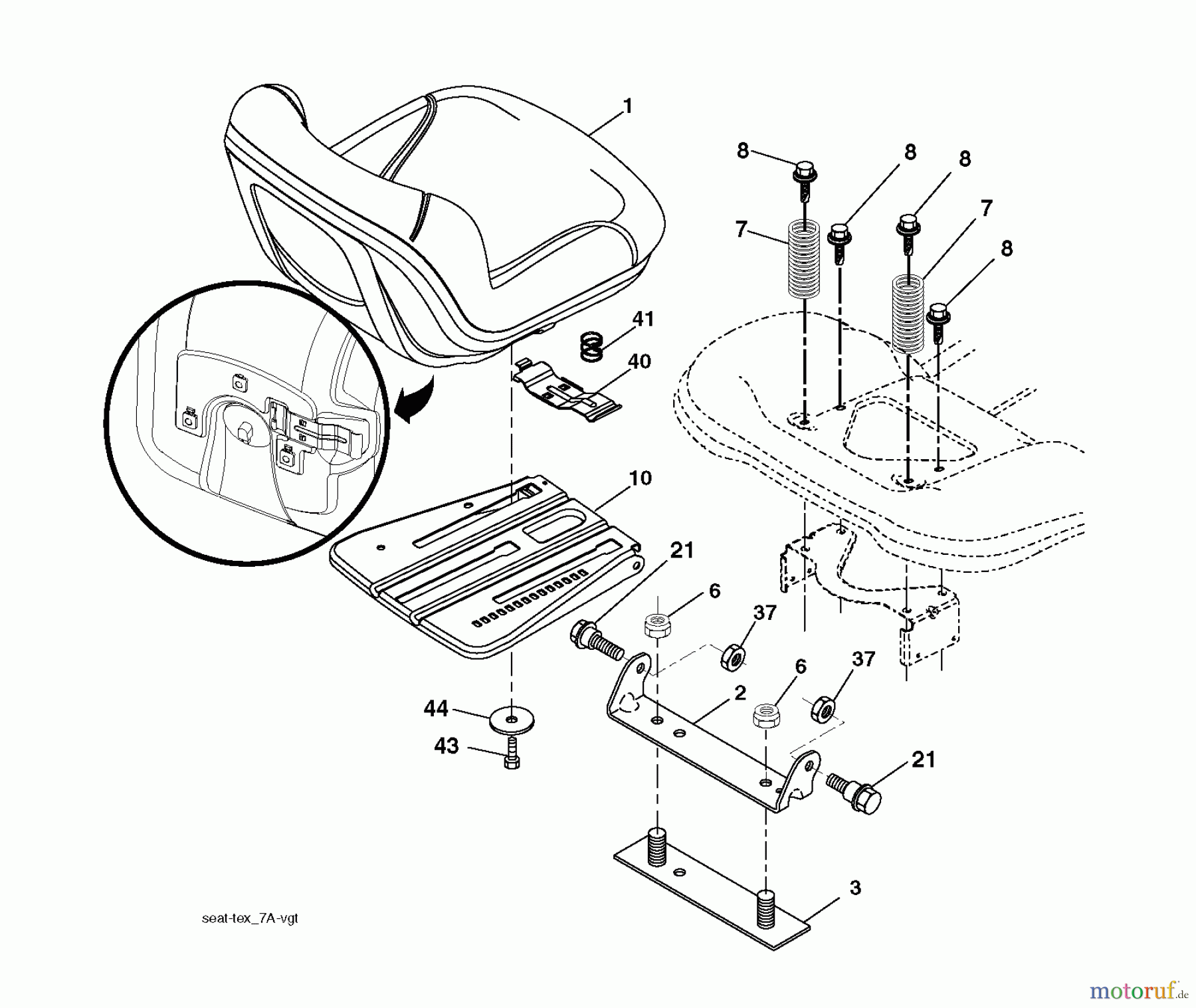  Jonsered Rasen  und Garten Traktoren LT2216 (96041010201) - Jonsered Lawn & Garden Tractor (2010-01) SEAT