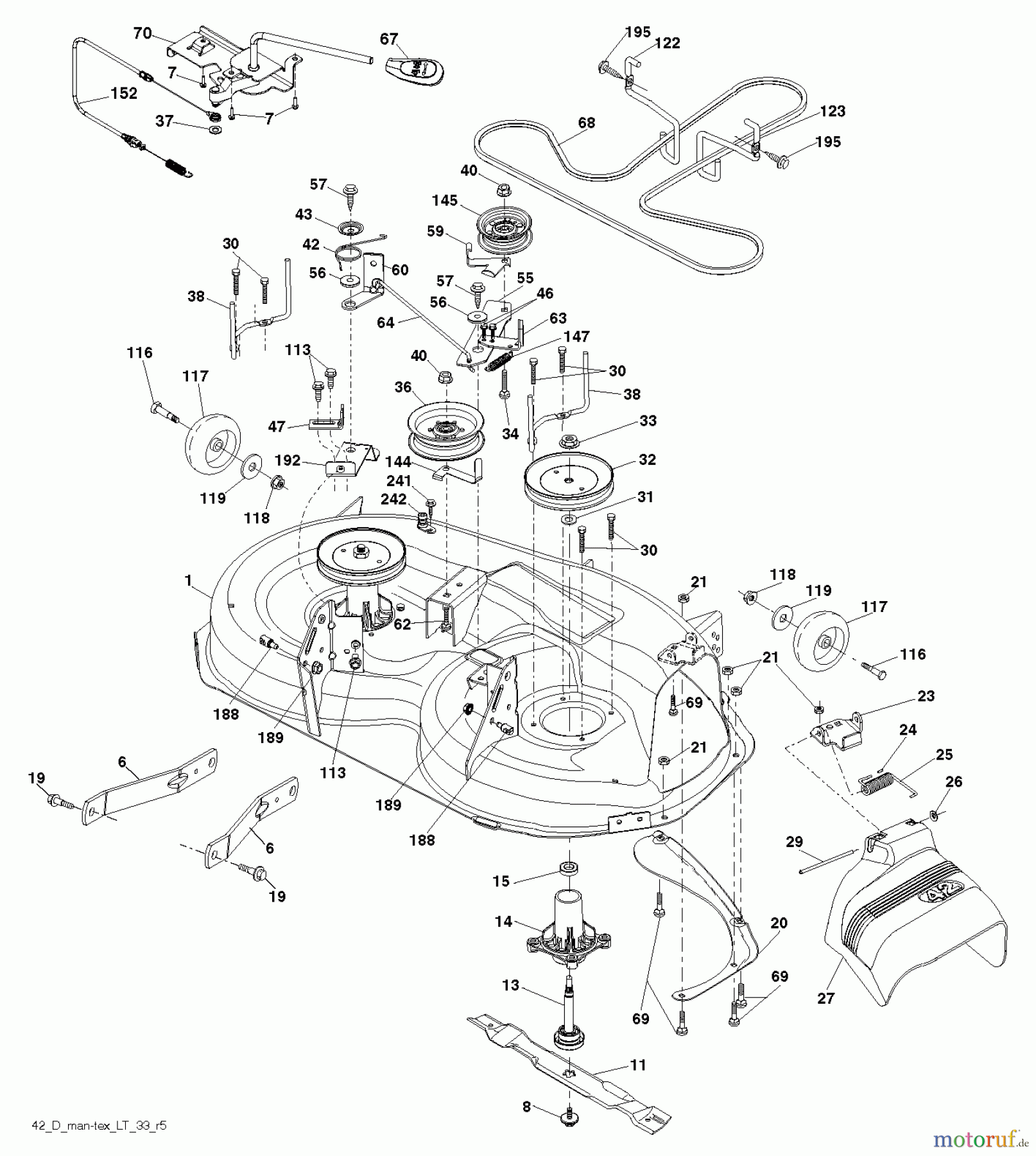  Jonsered Rasen  und Garten Traktoren LT2216 (96041011203) - Jonsered Lawn & Garden Tractor (2011-02) MOWER DECK / CUTTING DECK