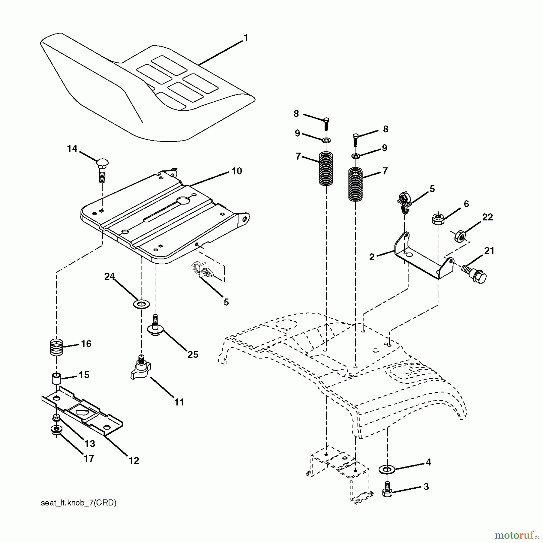  Jonsered Rasen  und Garten Traktoren LT2216 CMA2 (96061024500) - Jonsered Lawn & Garden Tractor (2009-01) SEAT