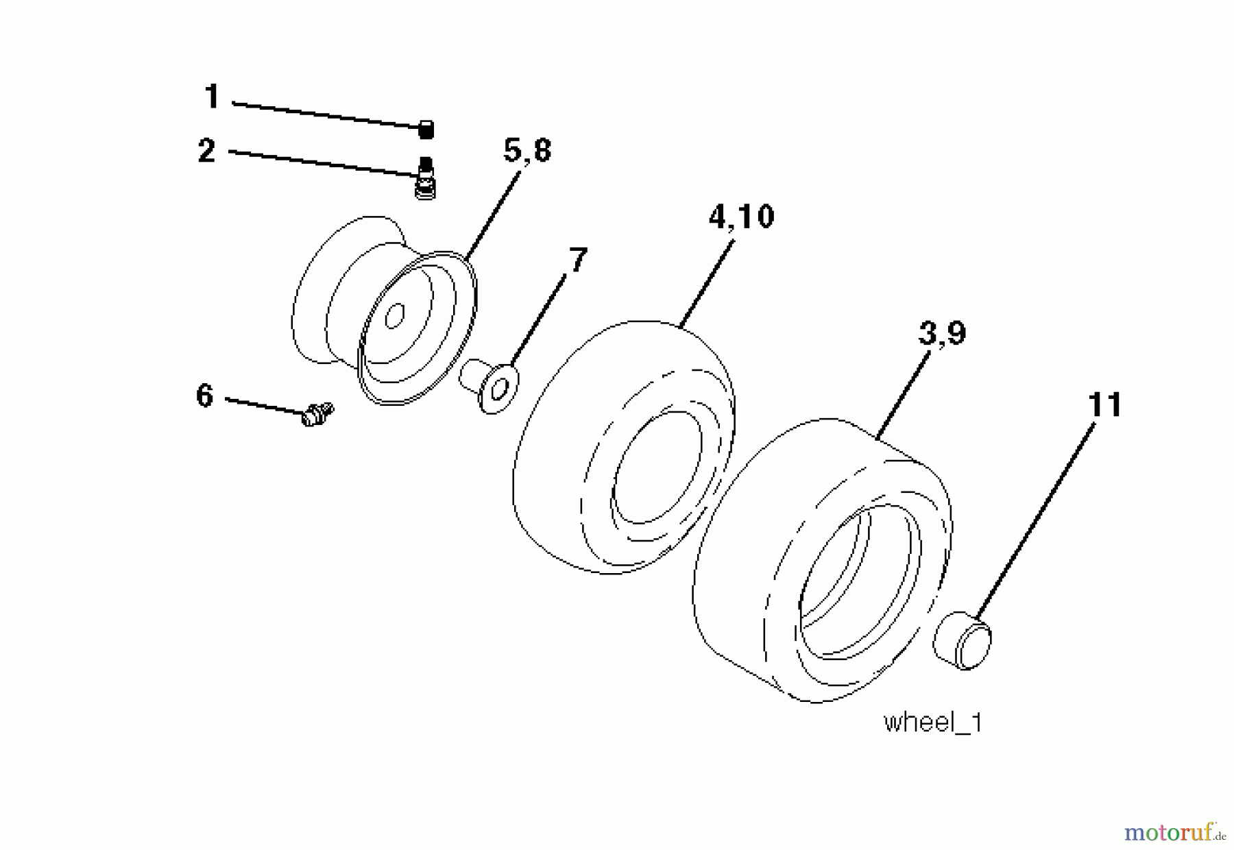  Jonsered Rasen  und Garten Traktoren LT2216 CMA2 (96061024500) - Jonsered Lawn & Garden Tractor (2009-01) WHEELS TIRES