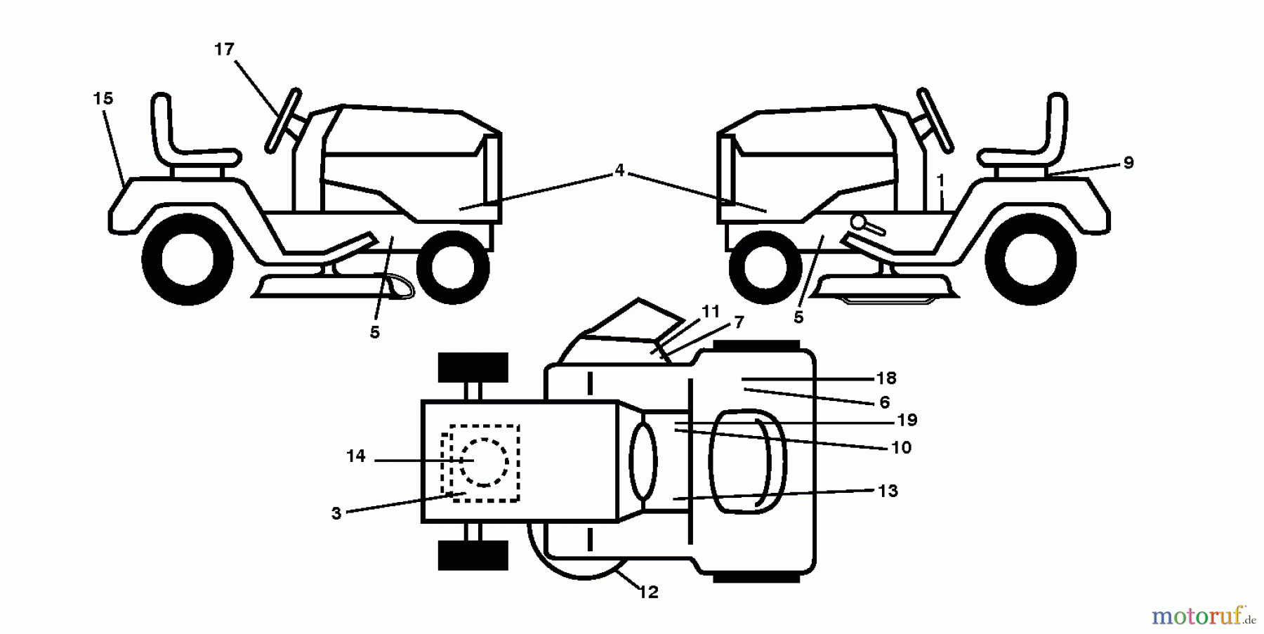  Jonsered Rasen  und Garten Traktoren LT2217 A (96041005701) - Jonsered Lawn & Garden Tractor (2009-03) DECALS