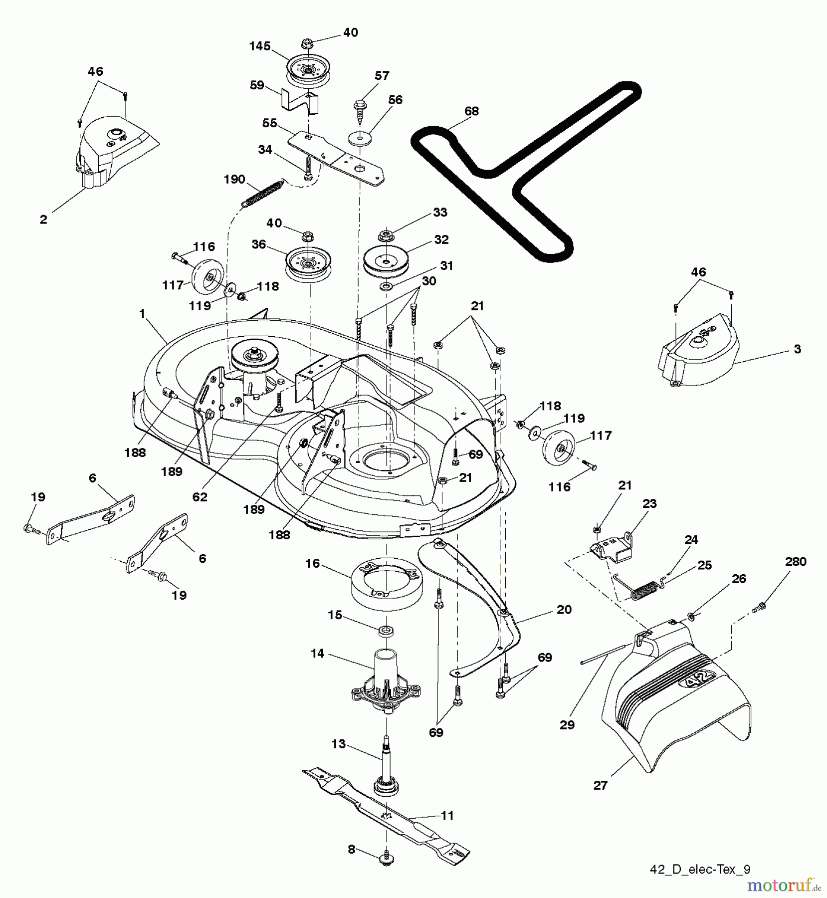  Jonsered Rasen  und Garten Traktoren LT2218 A2 (96041003900) - Jonsered Lawn & Garden Tractor (2007-04) MOWER DECK / CUTTING DECK