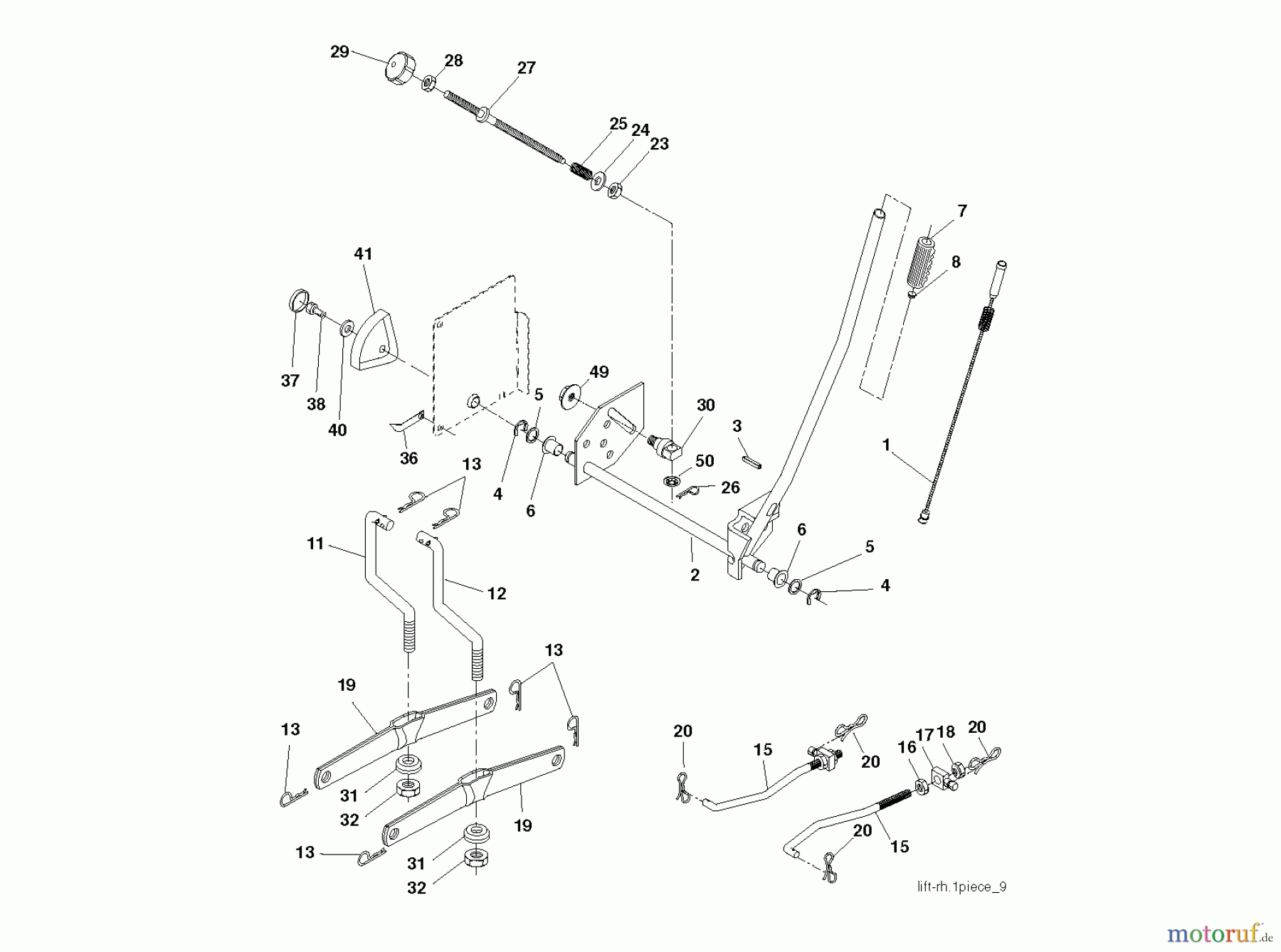  Jonsered Rasen  und Garten Traktoren LT2218 CMA (96061021901) - Jonsered Lawn & Garden Tractor (2010-02) MOWER LIFT / DECK LIFT