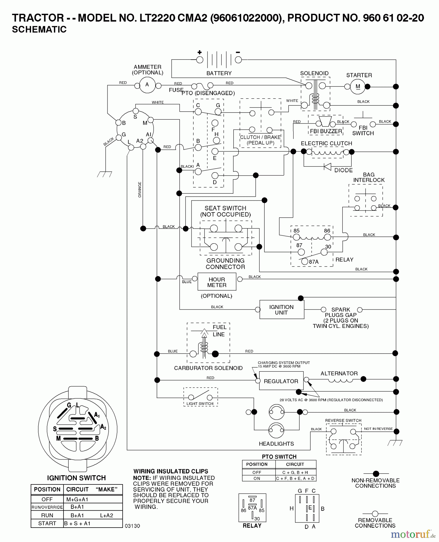  Jonsered Rasen  und Garten Traktoren LT2220 CMA2 (96061022000) - Jonsered Lawn & Garden Tractor (2007-04) SCHEMATIC