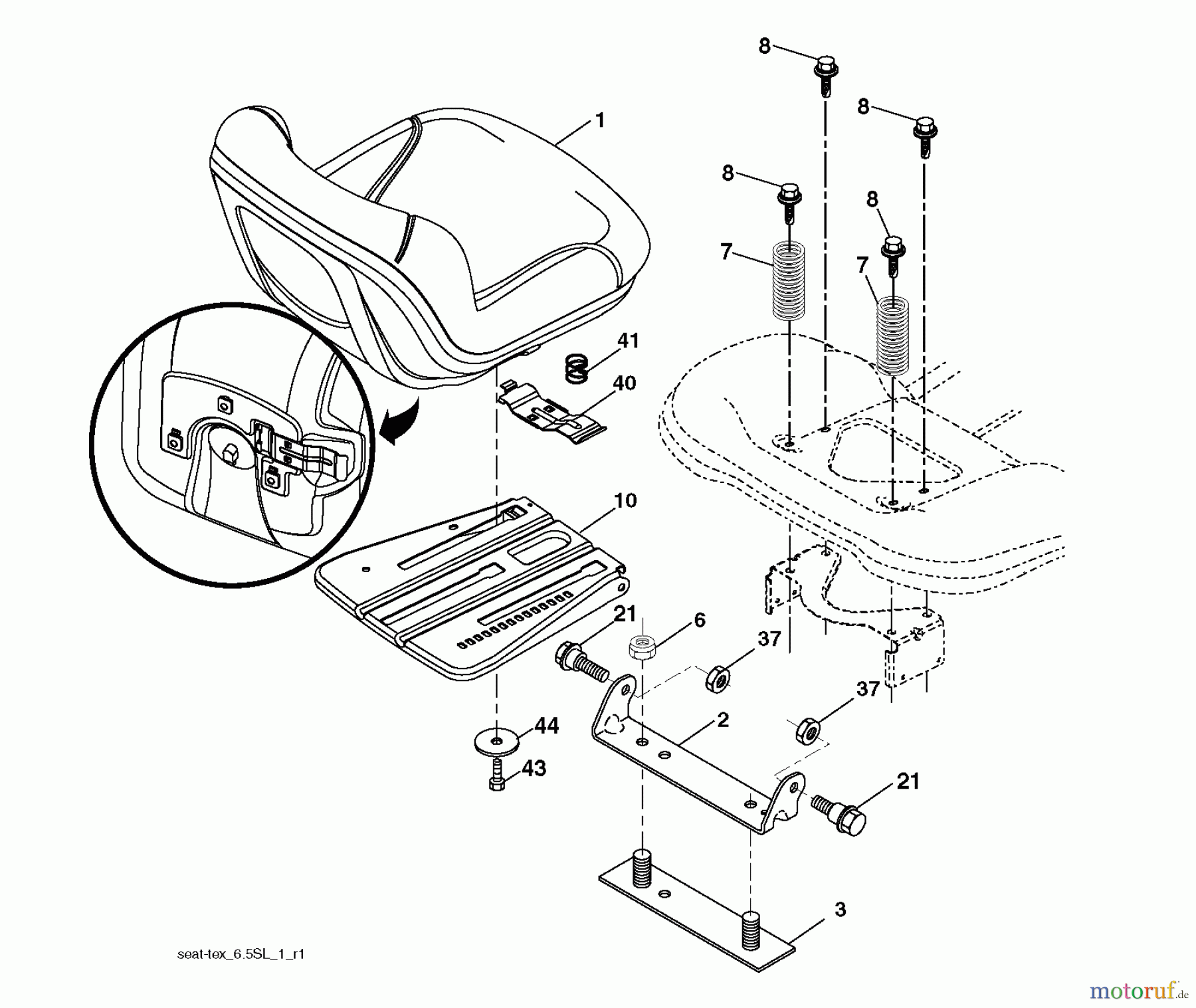  Jonsered Rasen  und Garten Traktoren LT2223 A2 (96041011003) - Jonsered Lawn & Garden Tractor (2010-08) SEAT