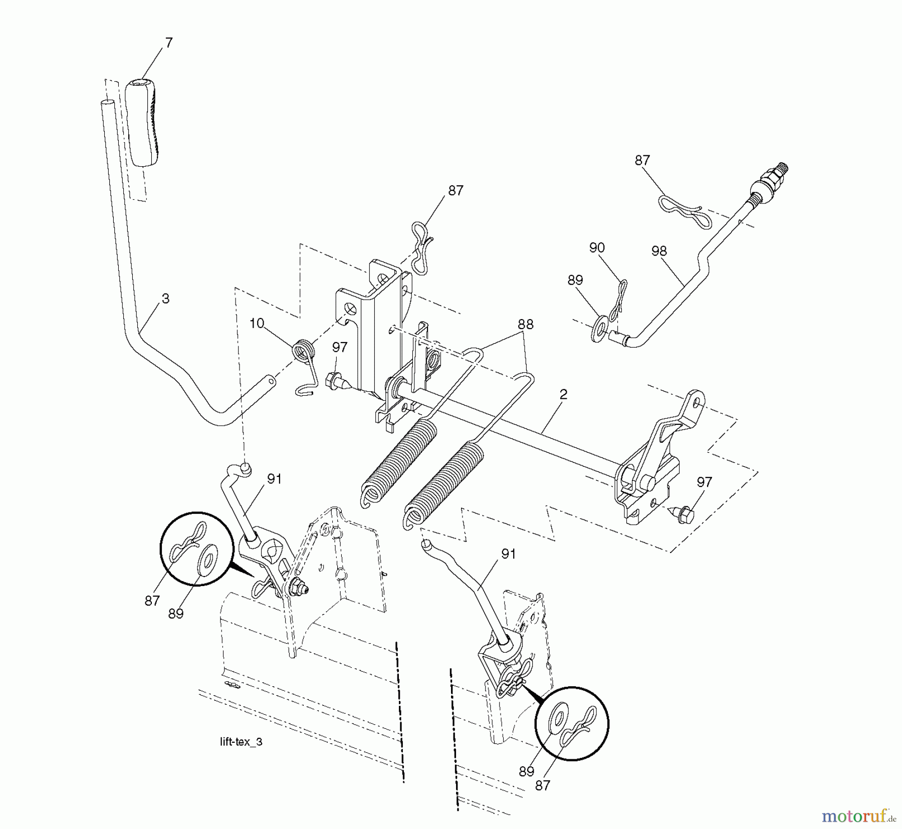  Jonsered Rasen  und Garten Traktoren LT2223 A2 (96041004000) - Jonsered Lawn & Garden Tractor (2007-07) MOWER LIFT / DECK LIFT