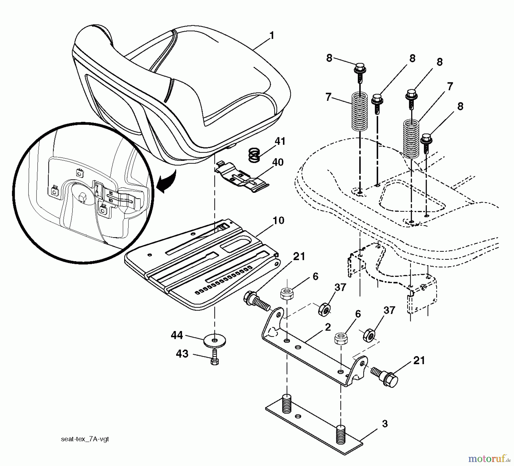  Jonsered Rasen  und Garten Traktoren LT2316 CMA2 (96051002200) - Jonsered Lawn & Garden Tractor (2011-01) SEAT