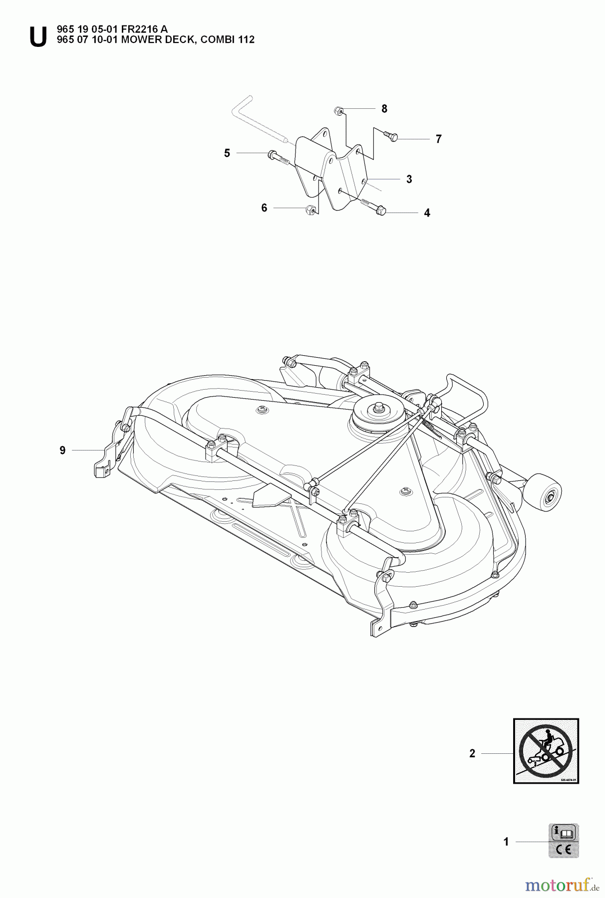  Jonsered Reitermäher FR2216 A (965190501) - Jonsered Rear-Engine Riding Mower (2008-01) 44 /112CM CUTTING DECK #2