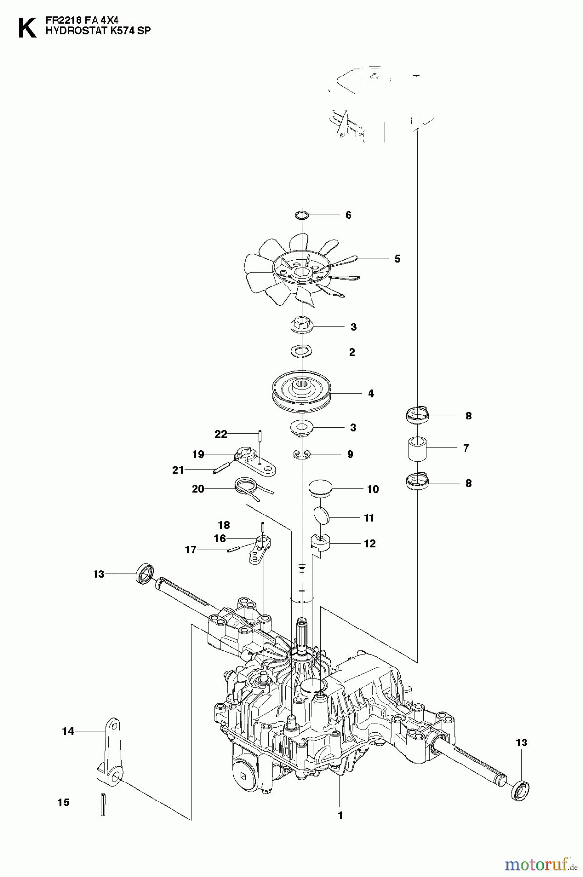  Jonsered Reitermäher FR2218 FA 4x4 (966415001) - Jonsered Rear-Engine Riding Mower (2010-07) HYDRAULIC CONTROL VALVE