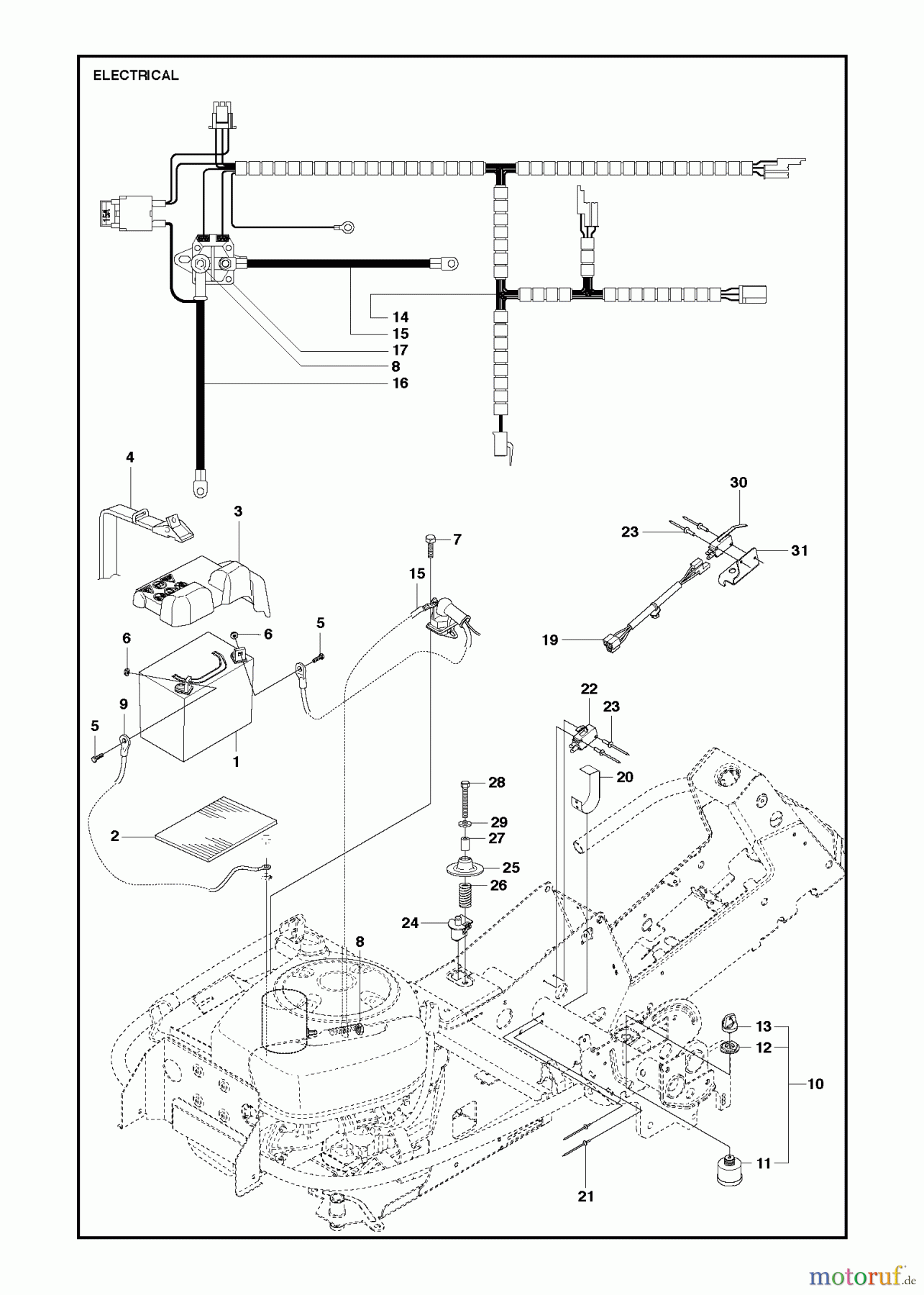  Jonsered Reitermäher FR2218 FA2 (967179301) - Jonsered Rear-Engine Riding Mower (2013) ELECTRICAL